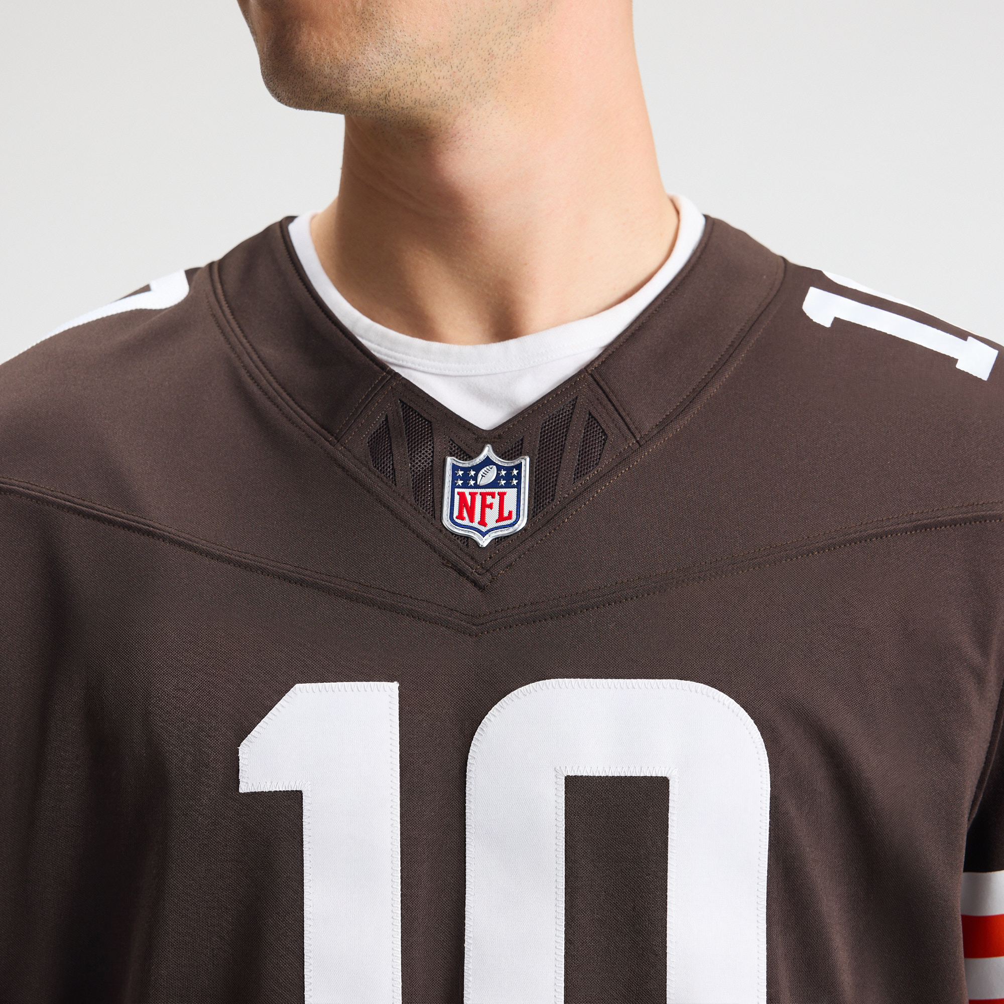 Quinshon Judkins Cleveland Browns Team Vapor F.U.S.E. Stitched Limited Jersey - Brown - Image 9