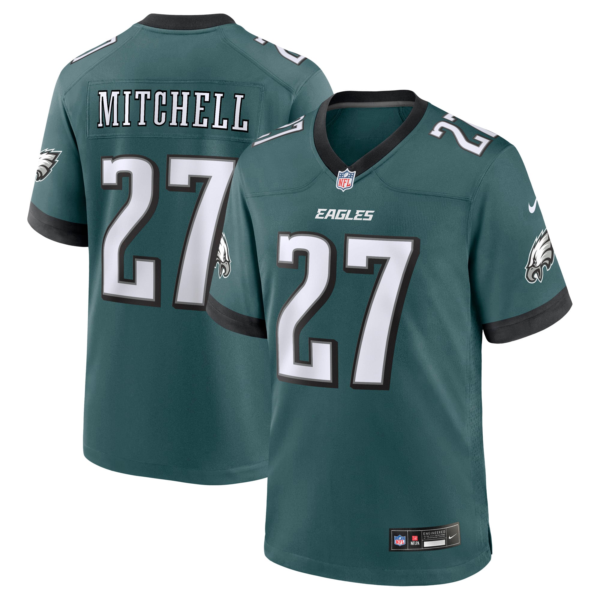 Quinyon Mitchell Philadelphia Eagles Player Game Jersey - Midnight Green - Image 2