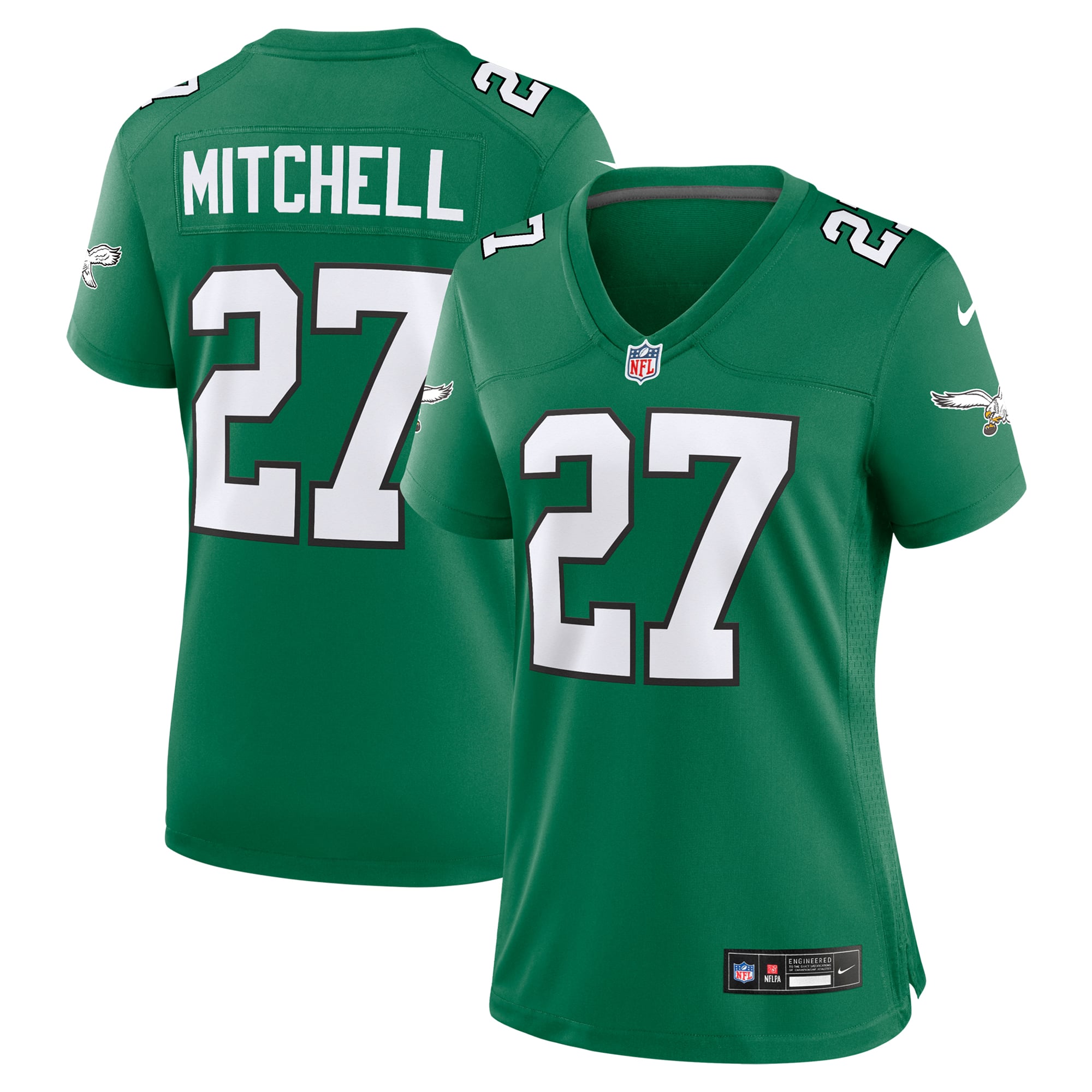 Quinyon Mitchell Philadelphia Eagles Women's Alternate Game Jersey - Kelly Green - Image 2
