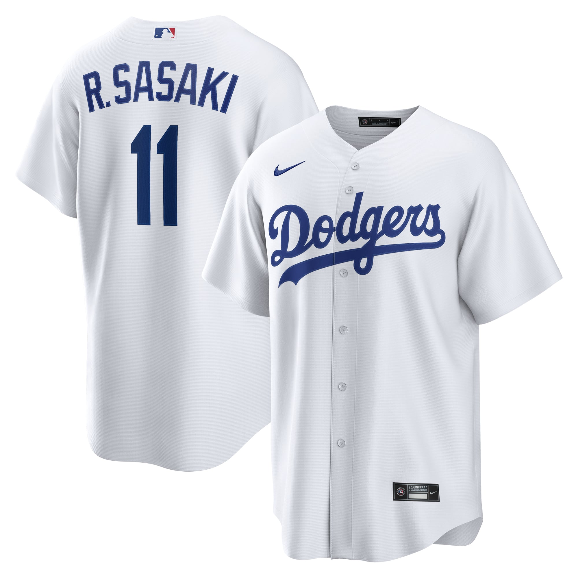Rōki Sasaki Los Angeles Dodgers Jersey - White - Image 2