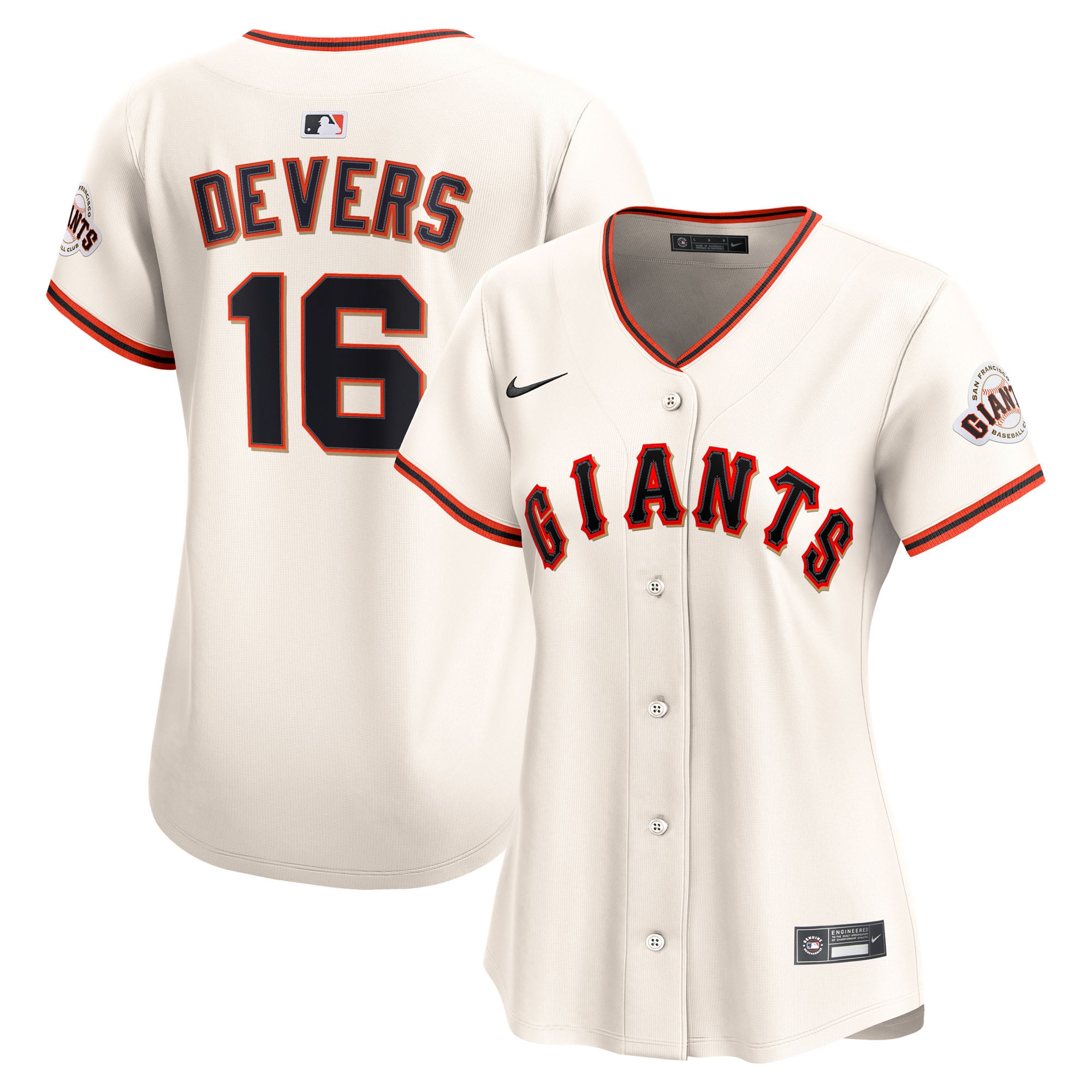 Rafael Devers San Francisco Giants Women's Home Limited Player Jersey - Cream - Image 2