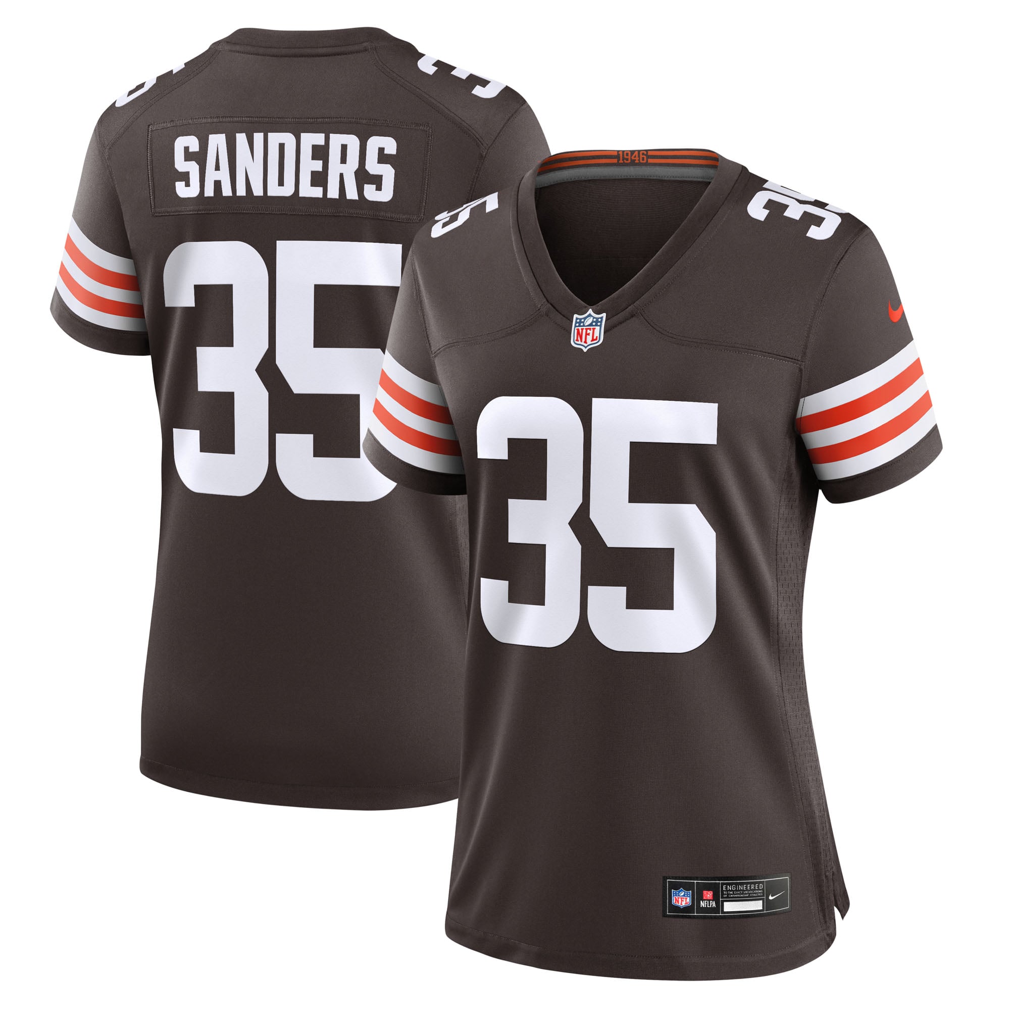 Raheim Sanders Cleveland Browns Women's Team Game Jersey - Brown - Image 2