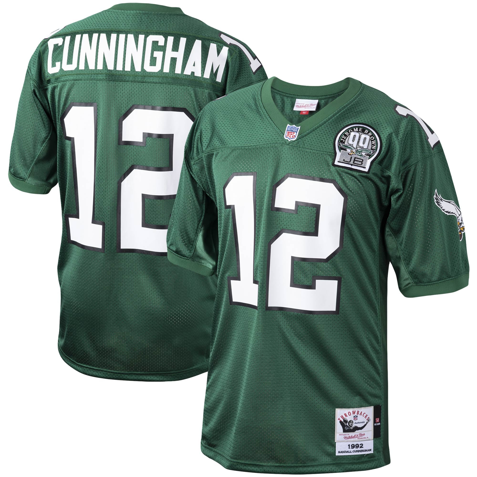 Randall Cunningham Philadelphia Eagles 1992 Throwback Retired Player Jersey - Green - Image 2