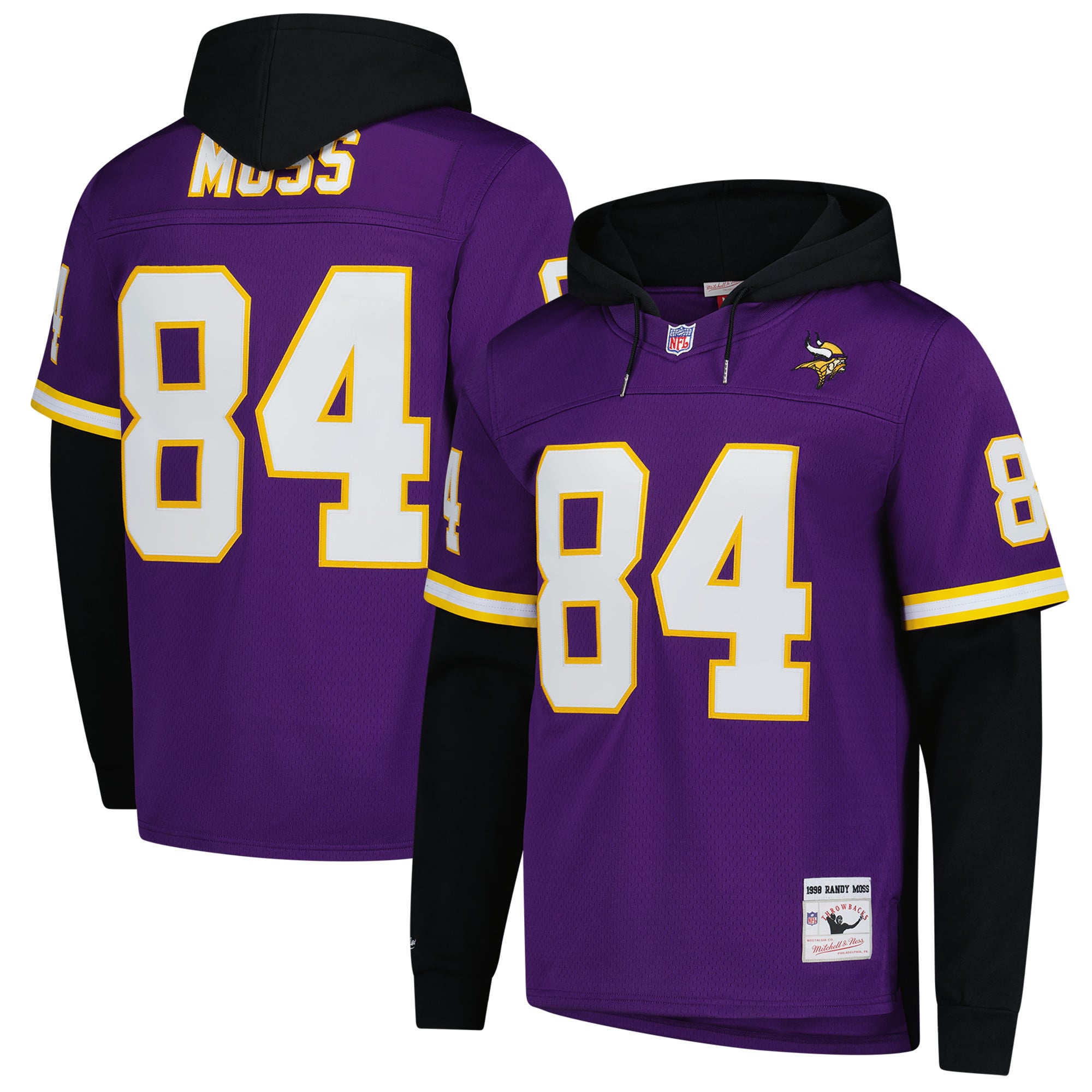 Randy Moss Minnesota Vikings Player Name & Number Hoodie Legacy Jersey - Purple - Image 2