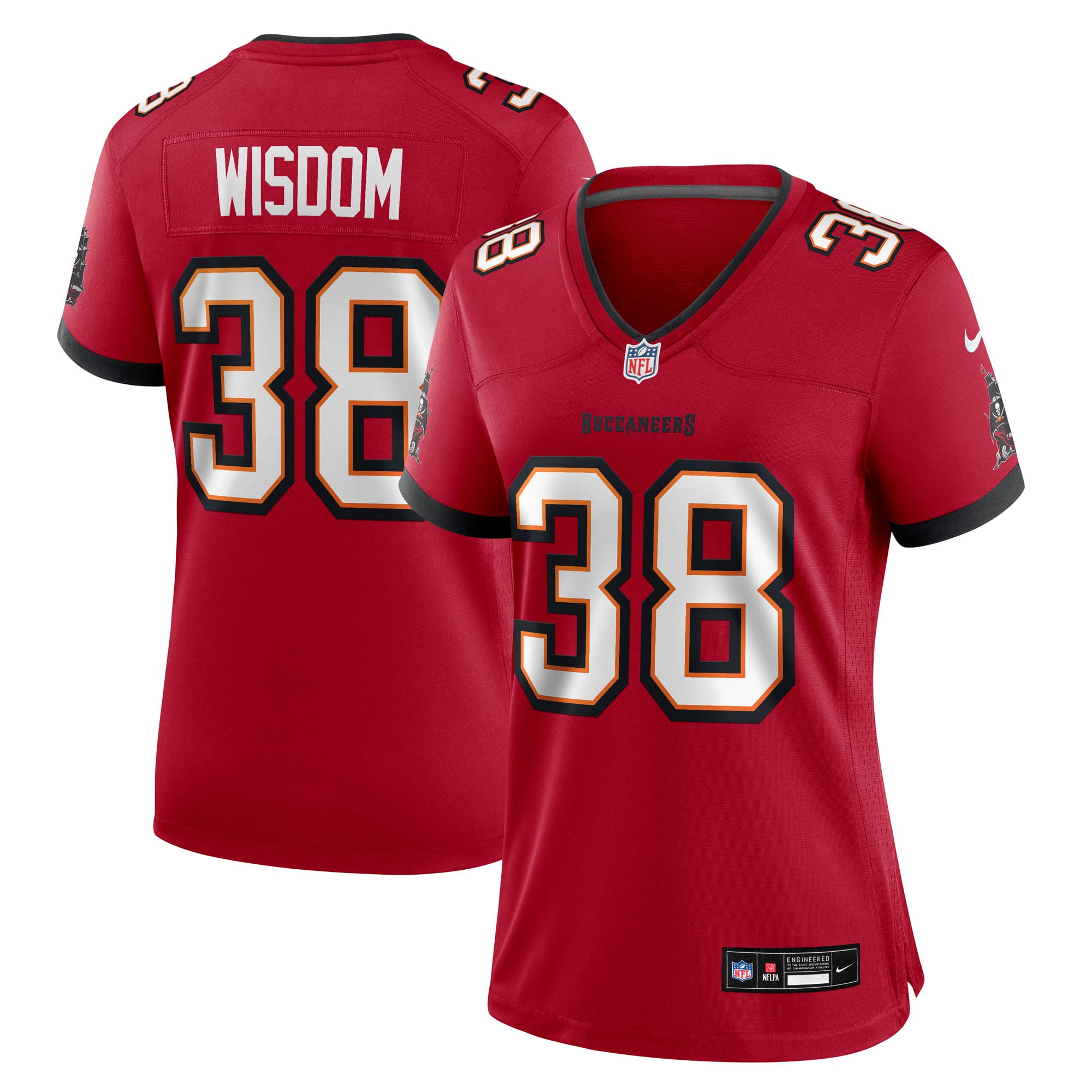 Rashad Wisdom Tampa Bay Buccaneers Women's Team Game Jersey - Red - Image 2