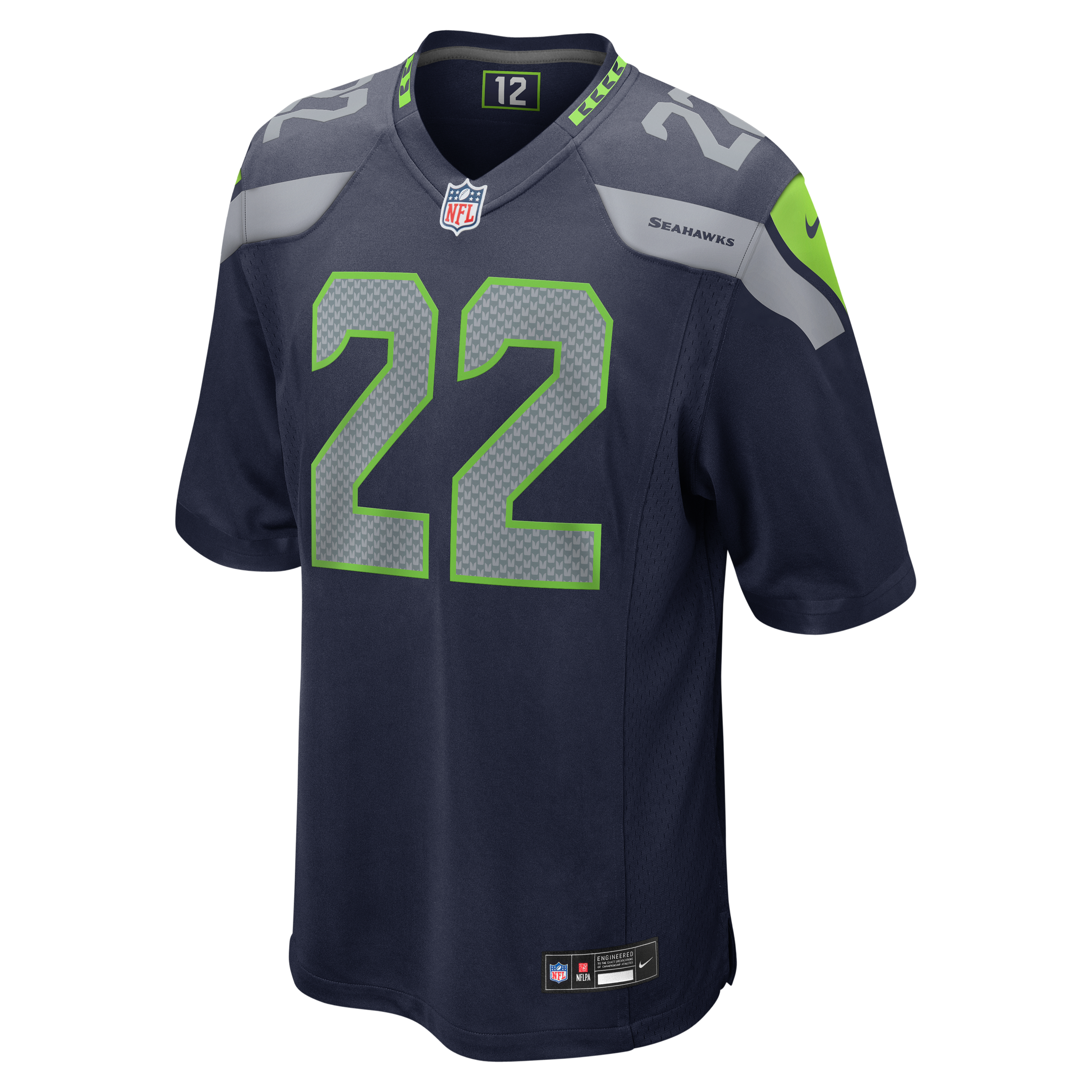 Rashid Shaheed Seattle Seahawks Game Jersey - White - College Navy - Image 3