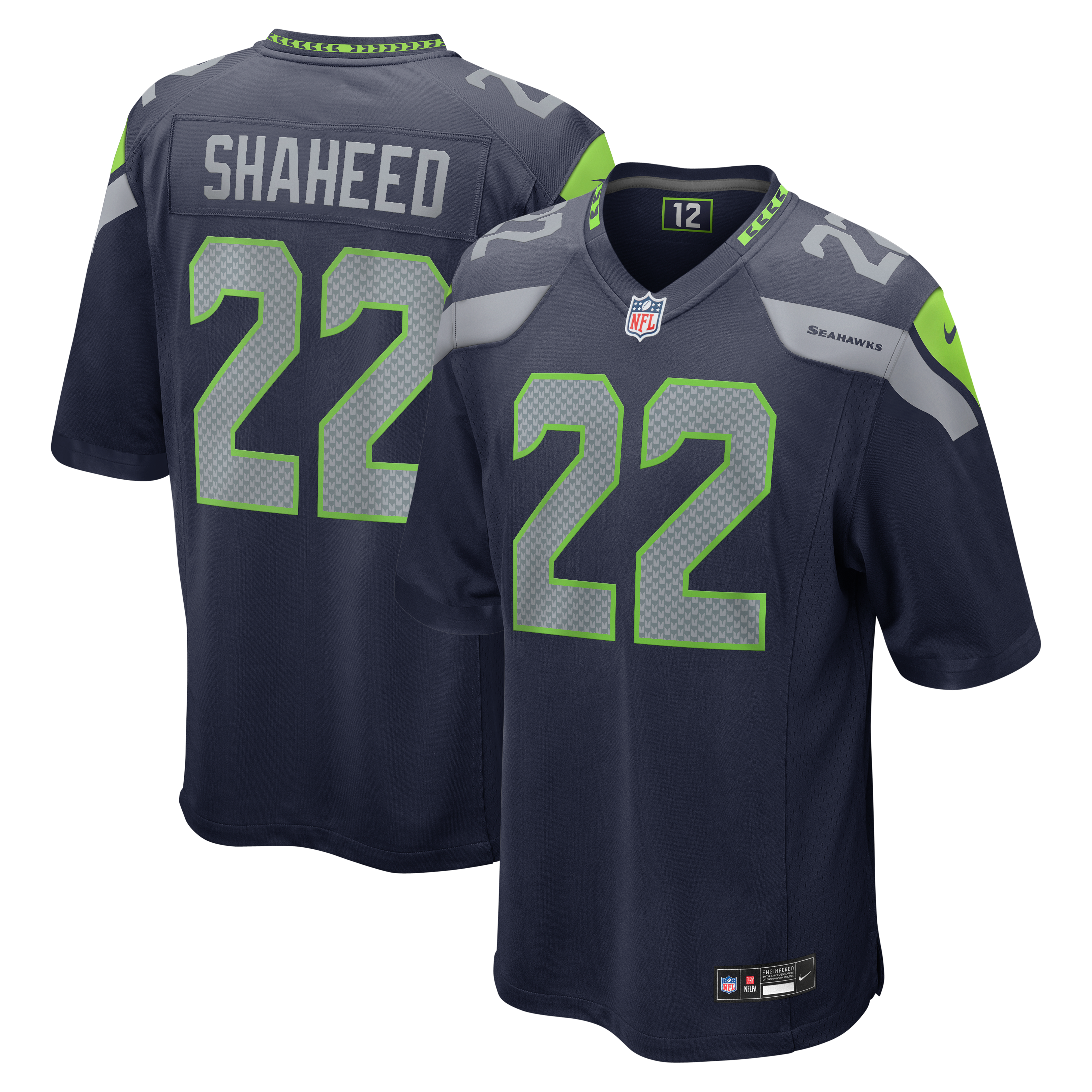 Rashid Shaheed Seattle Seahawks Game Jersey - White - College Navy