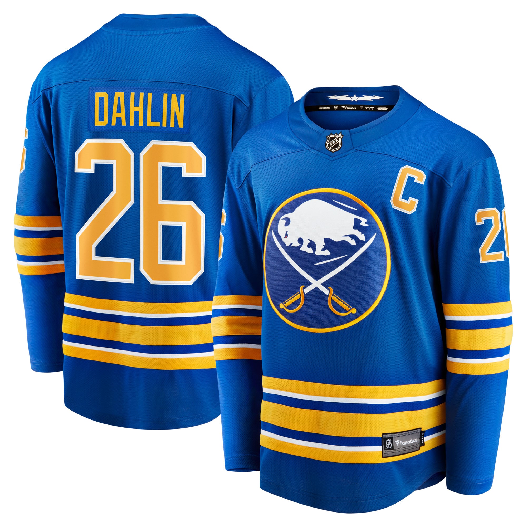 Rasmus Dahlin Buffalo Sabres Home Captain Patch Breakaway Jersey - Royal - Image 2