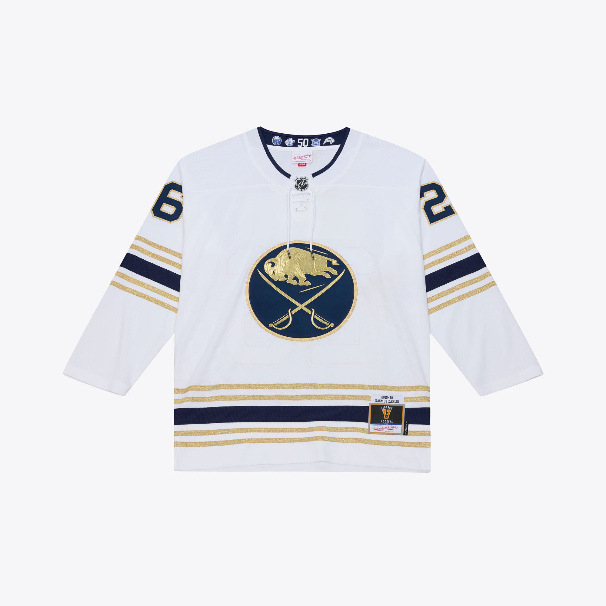 Rasmus Dahlin Buffalo Sabres 2019 Power Play Jersey - White - Image 2
