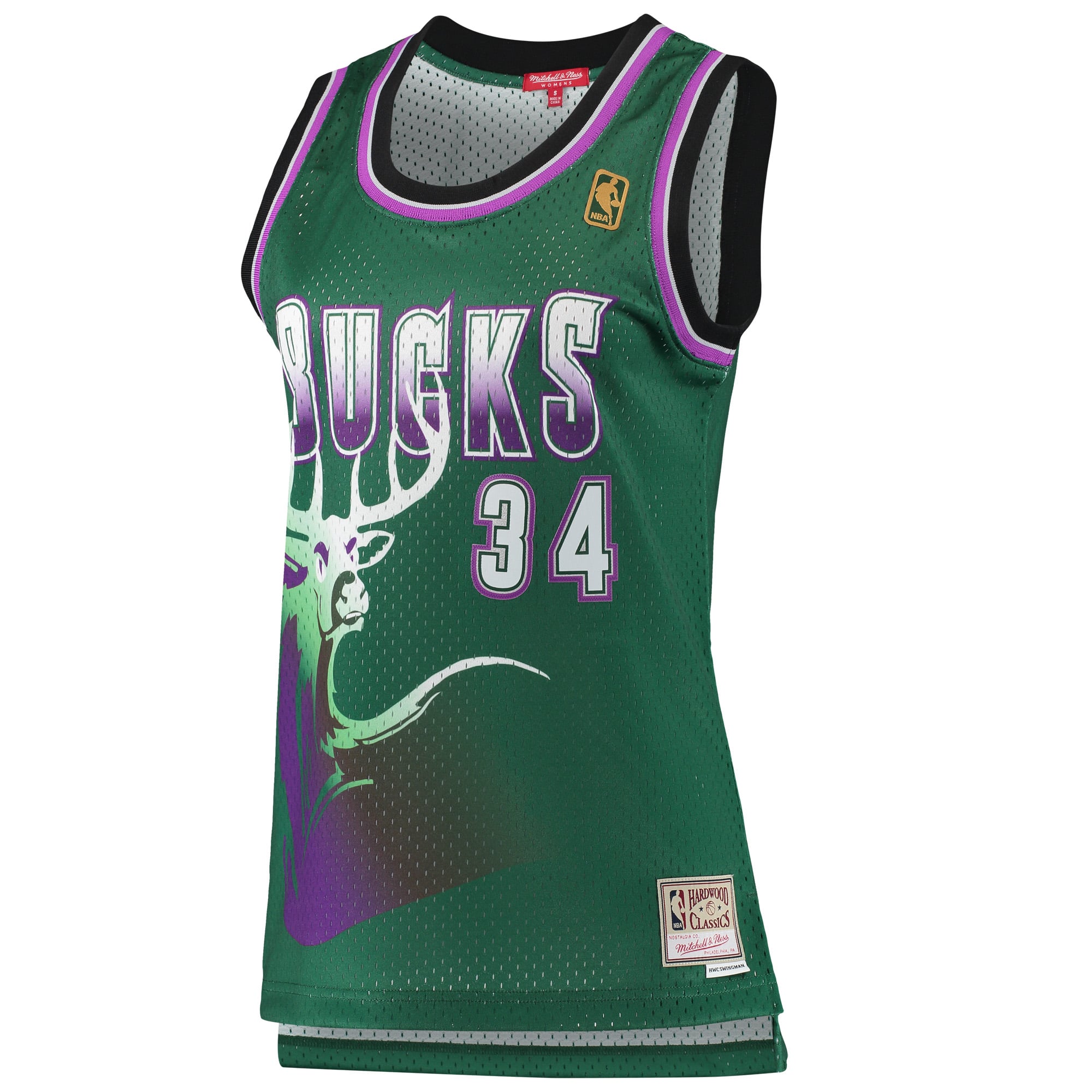 Ray Allen Milwaukee Bucks Women's 1996/97 Hardwood Classics Swingman Jersey - Green - Image 3