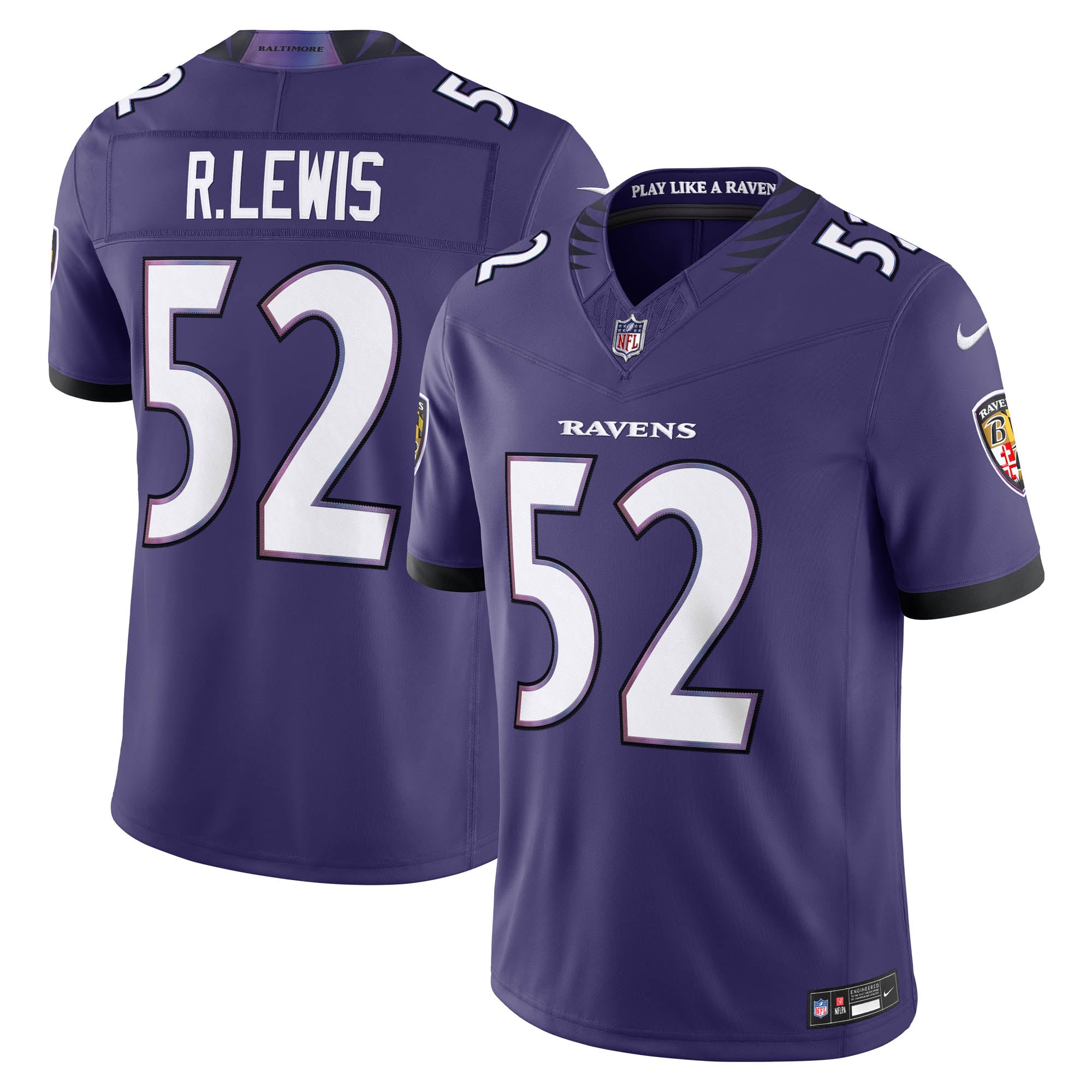Ray Lewis Baltimore Ravens Vapor F.U.S.E. Stitched Retired Limited Jersey - Purple