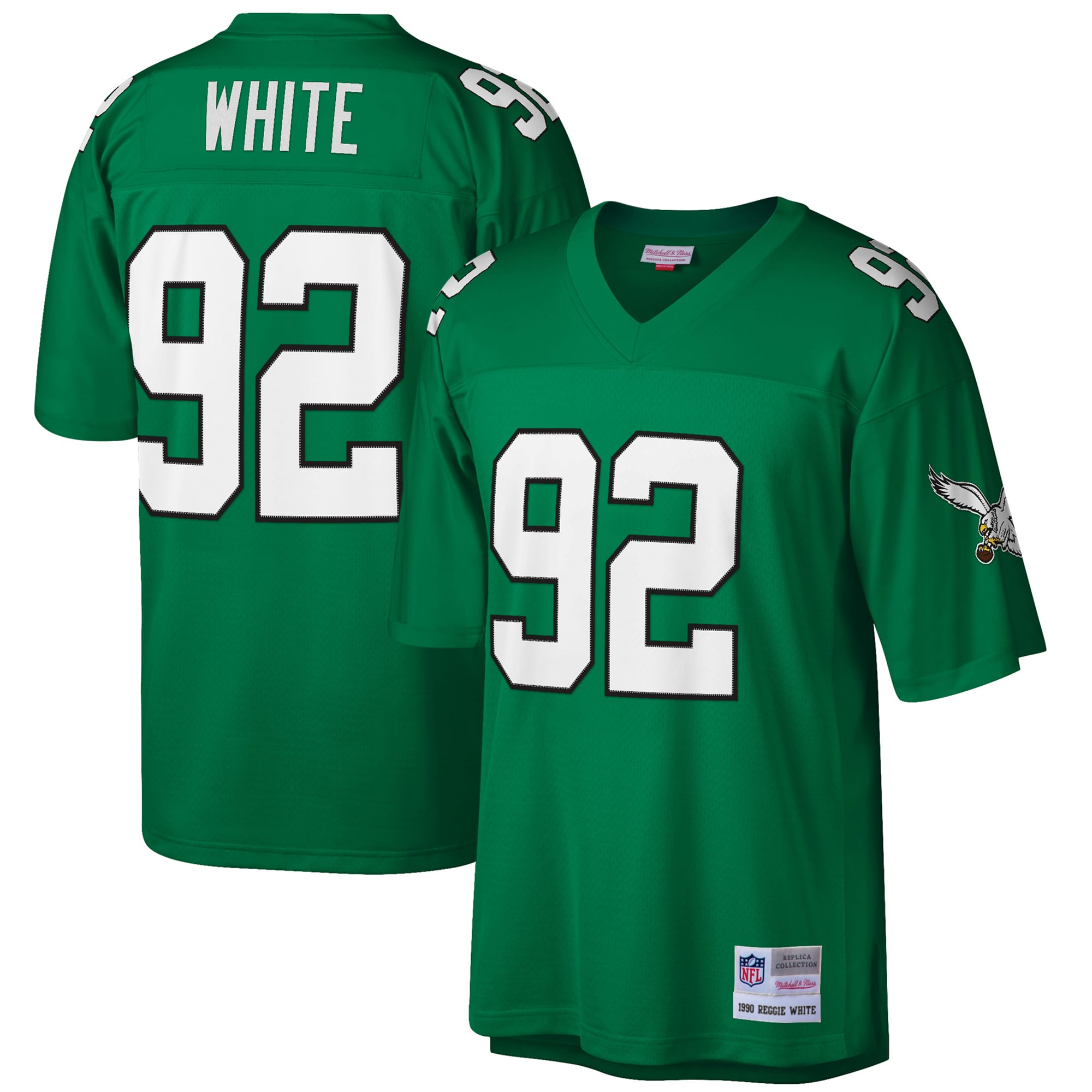 Reggie White Philadelphia Eagles Big & Tall 1990 Retired Player Jersey - Kelly Green - Image 2