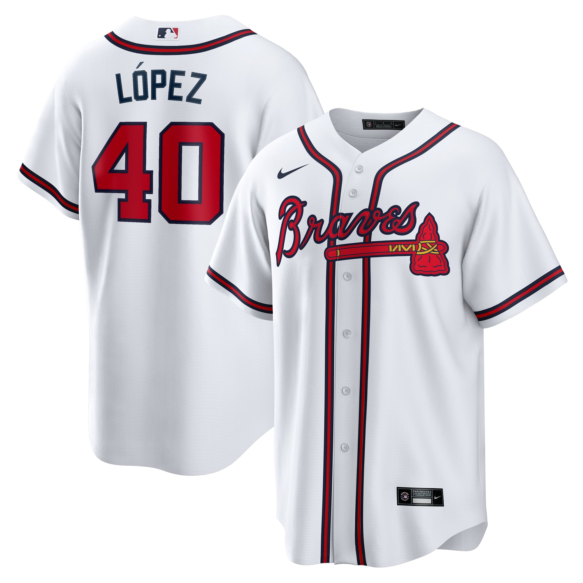 Reynaldo Lopez Atlanta Braves Home Jersey - White - Image 2