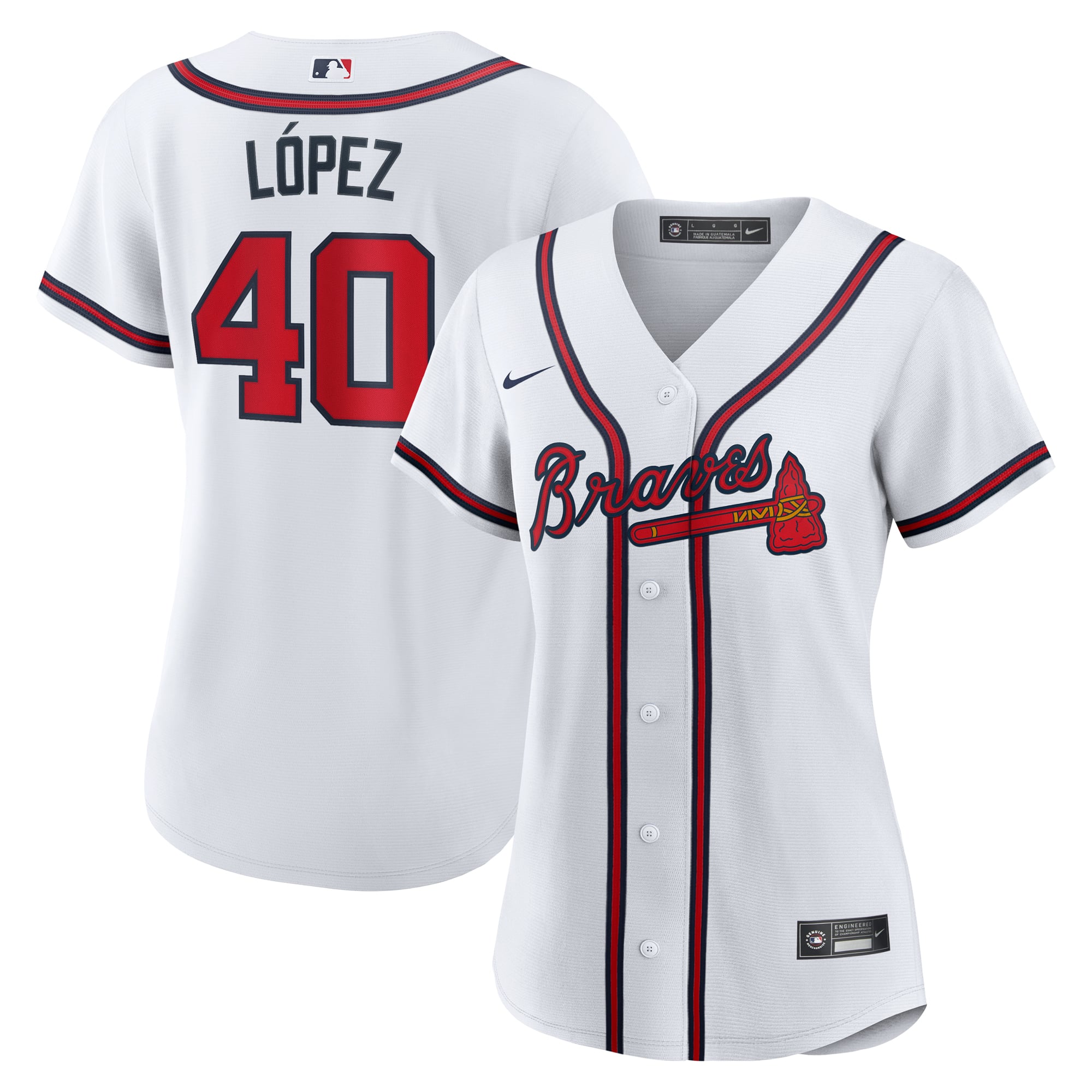 Reynaldo Lopez Atlanta Braves Women's Home Jersey - White - Image 2