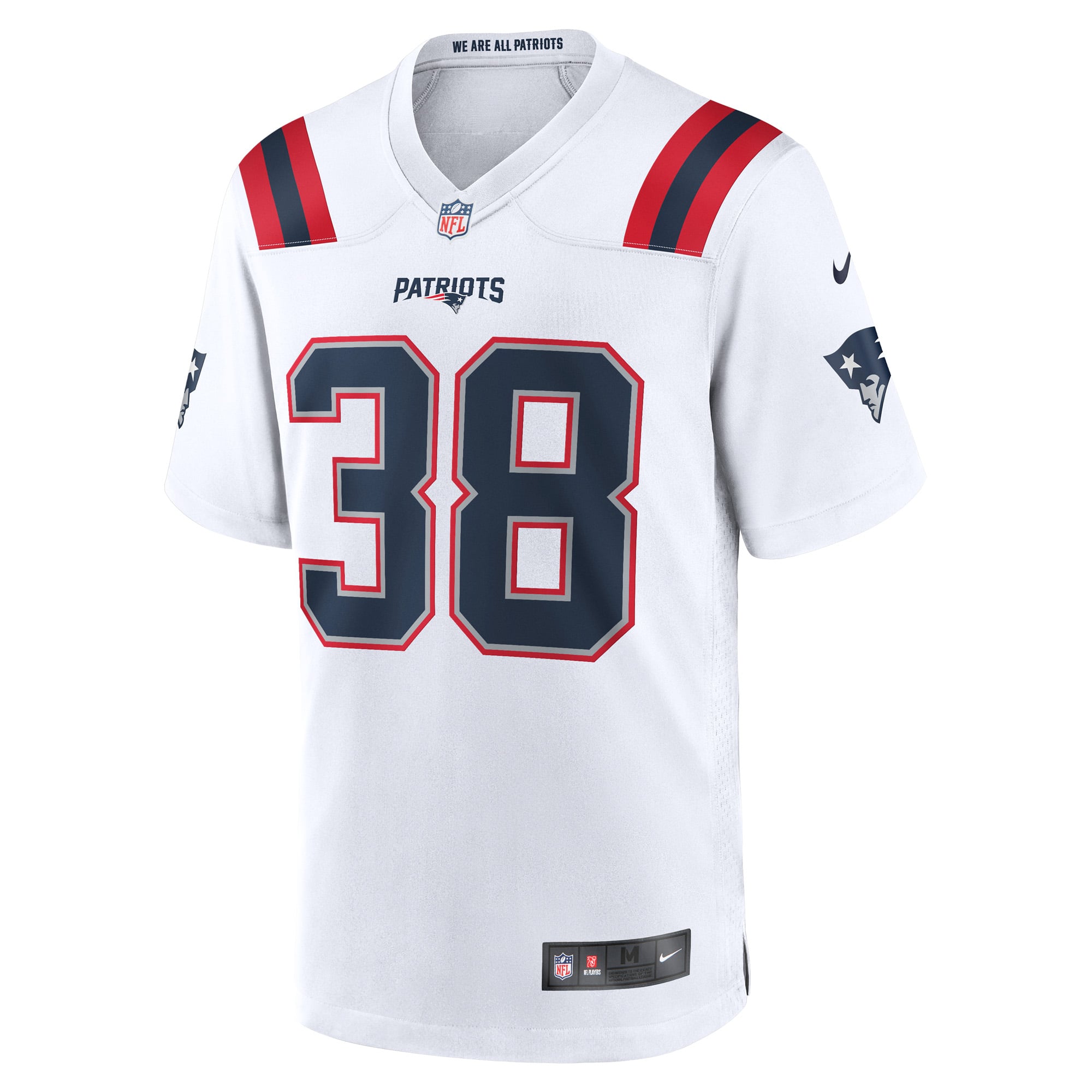 Rhamondre Stevenson New England Patriots Game Player Jersey - White - Image 3