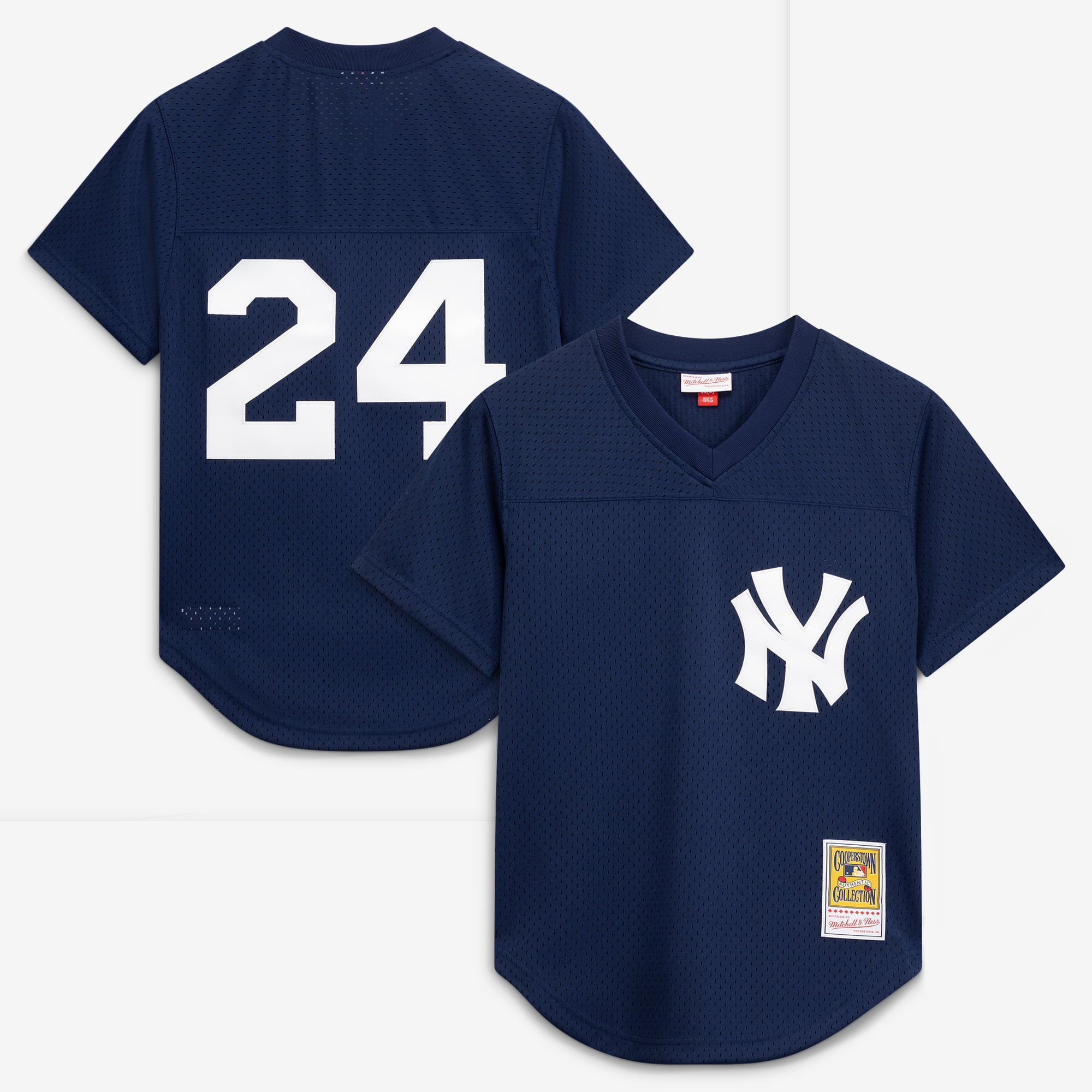 Rickey Henderson New York Yankees Cooperstown Collection Mesh Batting Practice Button-Up Jersey - Navy - Image 2
