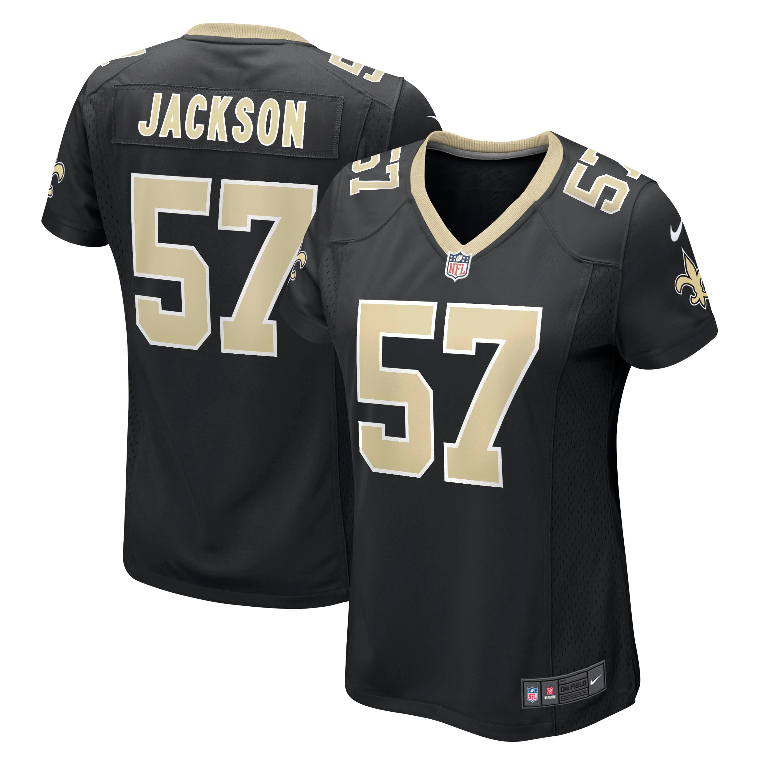 Rickey Jackson New Orleans Saints Women's Retired Player Jersey - Black - Image 2
