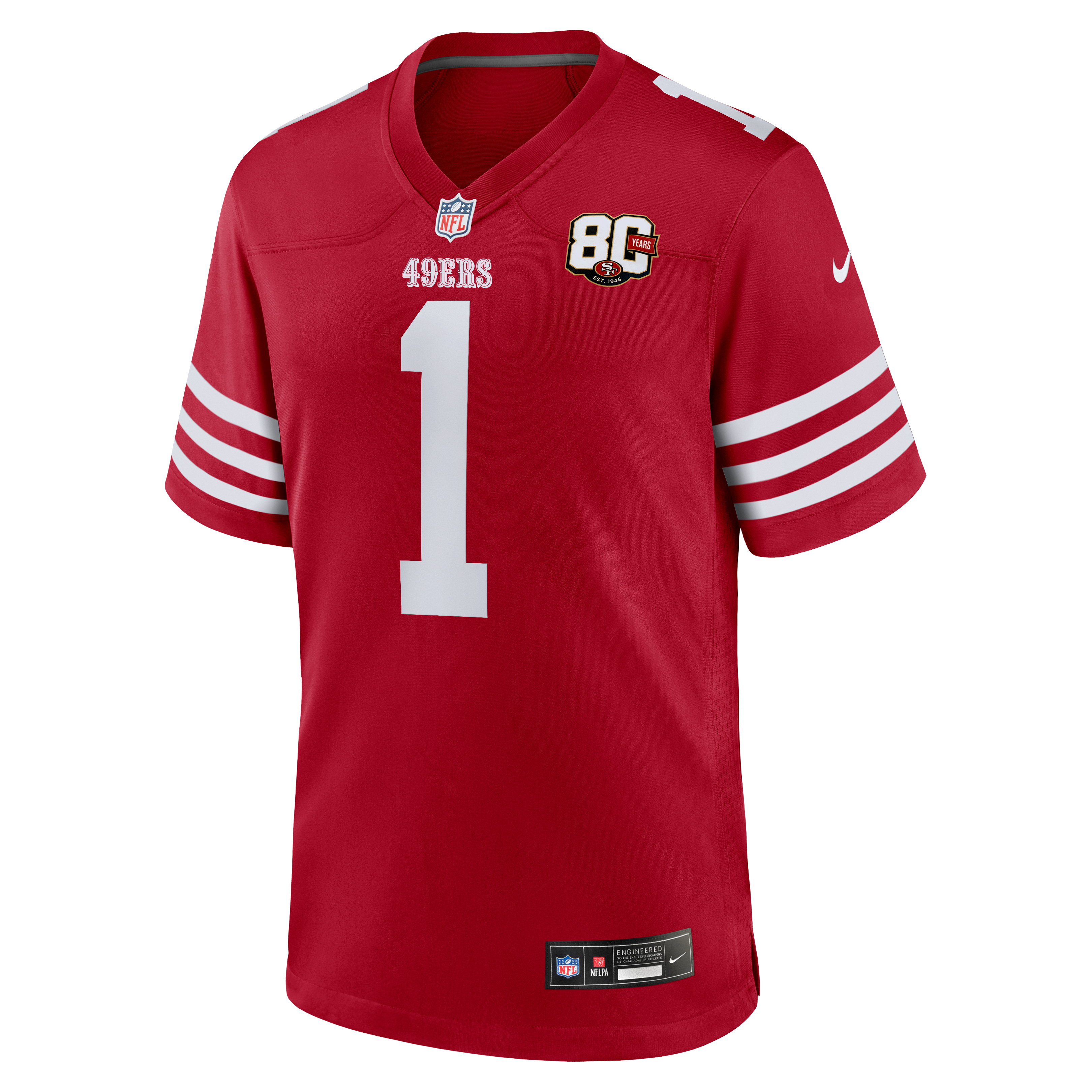 Ricky Pearsall San Francisco 49ers 80th Anniversary Game Jersey - Scarlet - Image 3