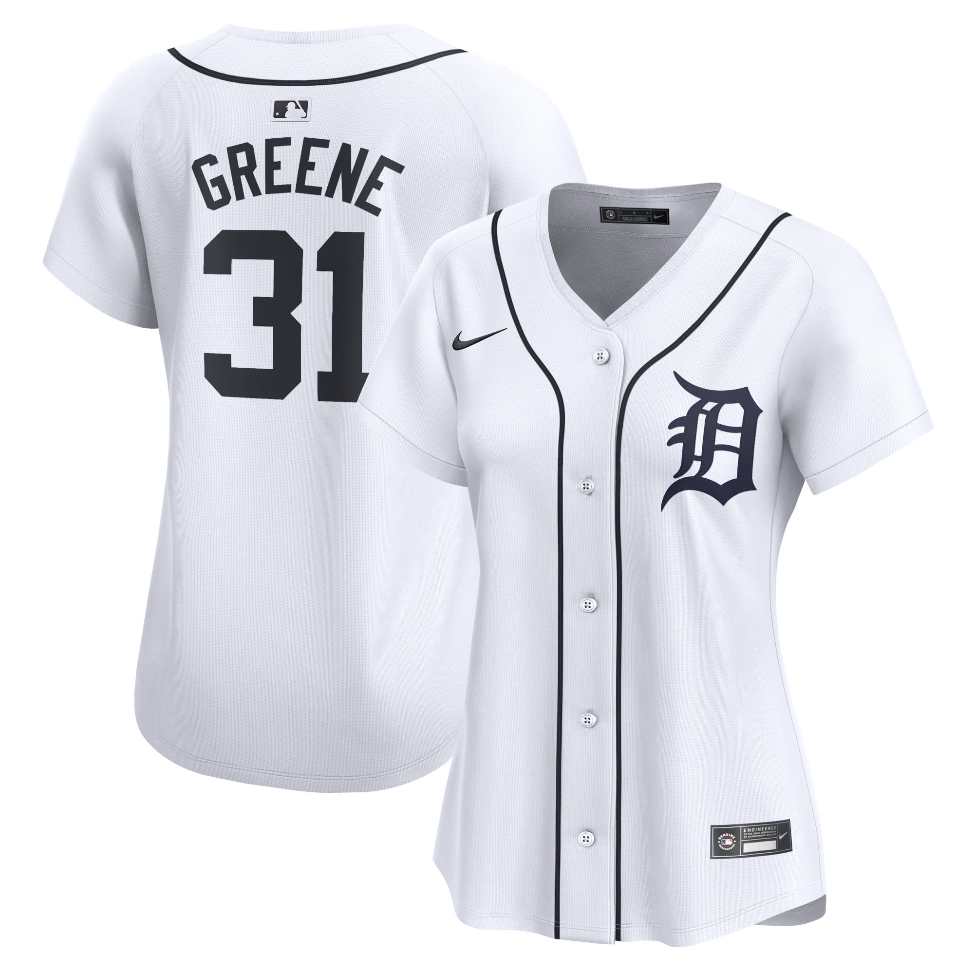 Riley Greene Detroit Tigers Women's Home Limited Player Jersey - White - Image 2