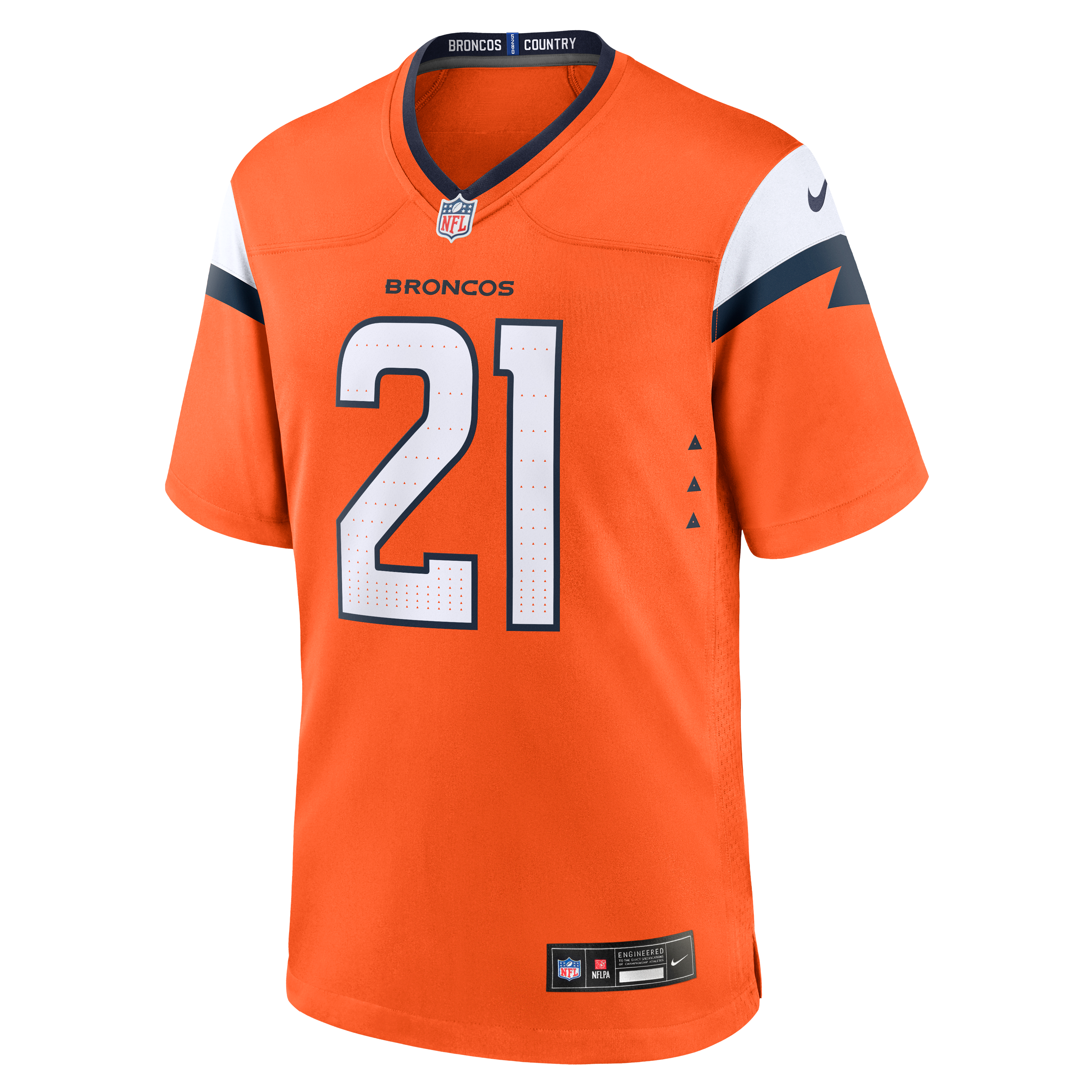 Riley Moss Denver Broncos Team Game Jersey - Orange - Image 3