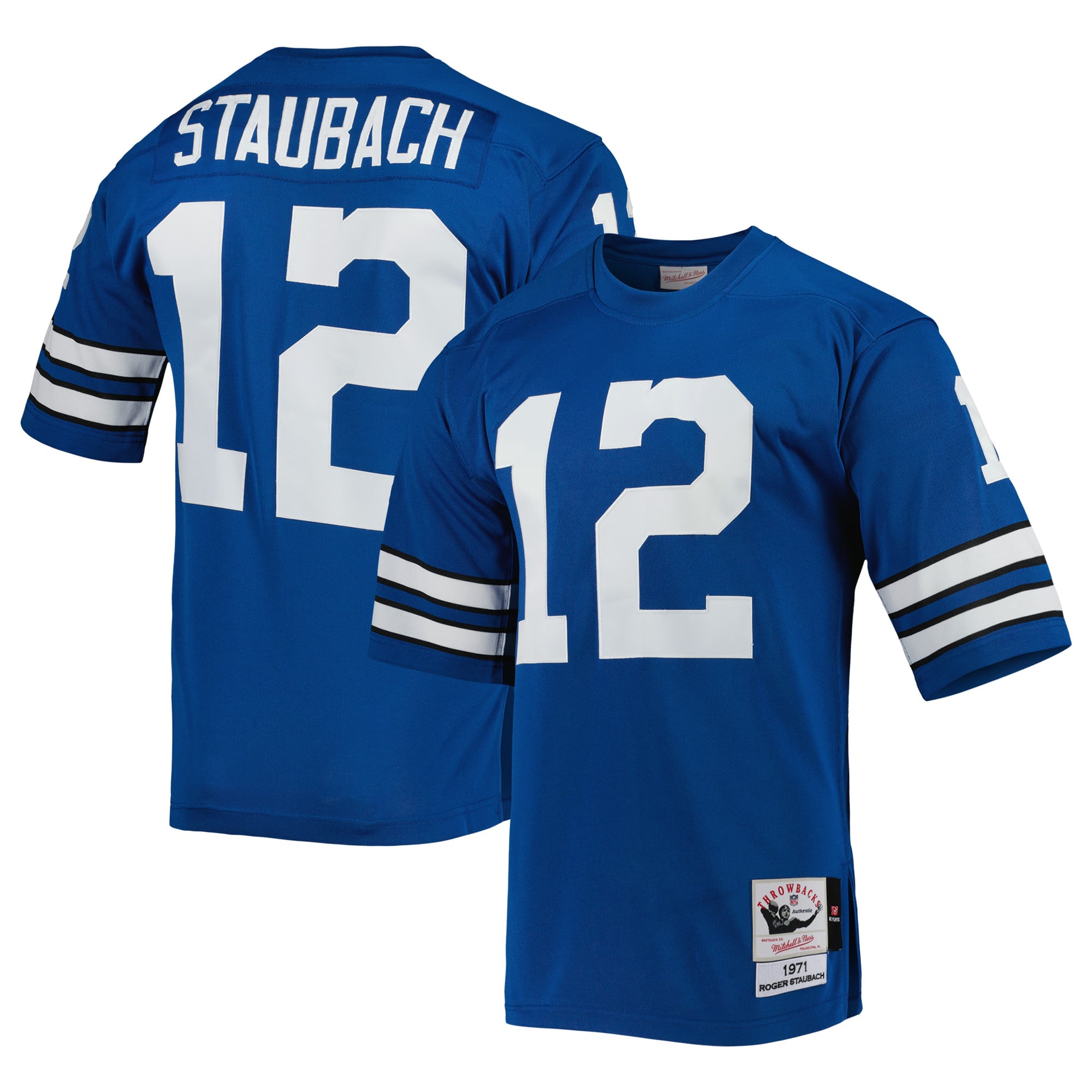 Roger Staubach Dallas Cowboys 1971 Throwback Retired Player Jersey - Royal