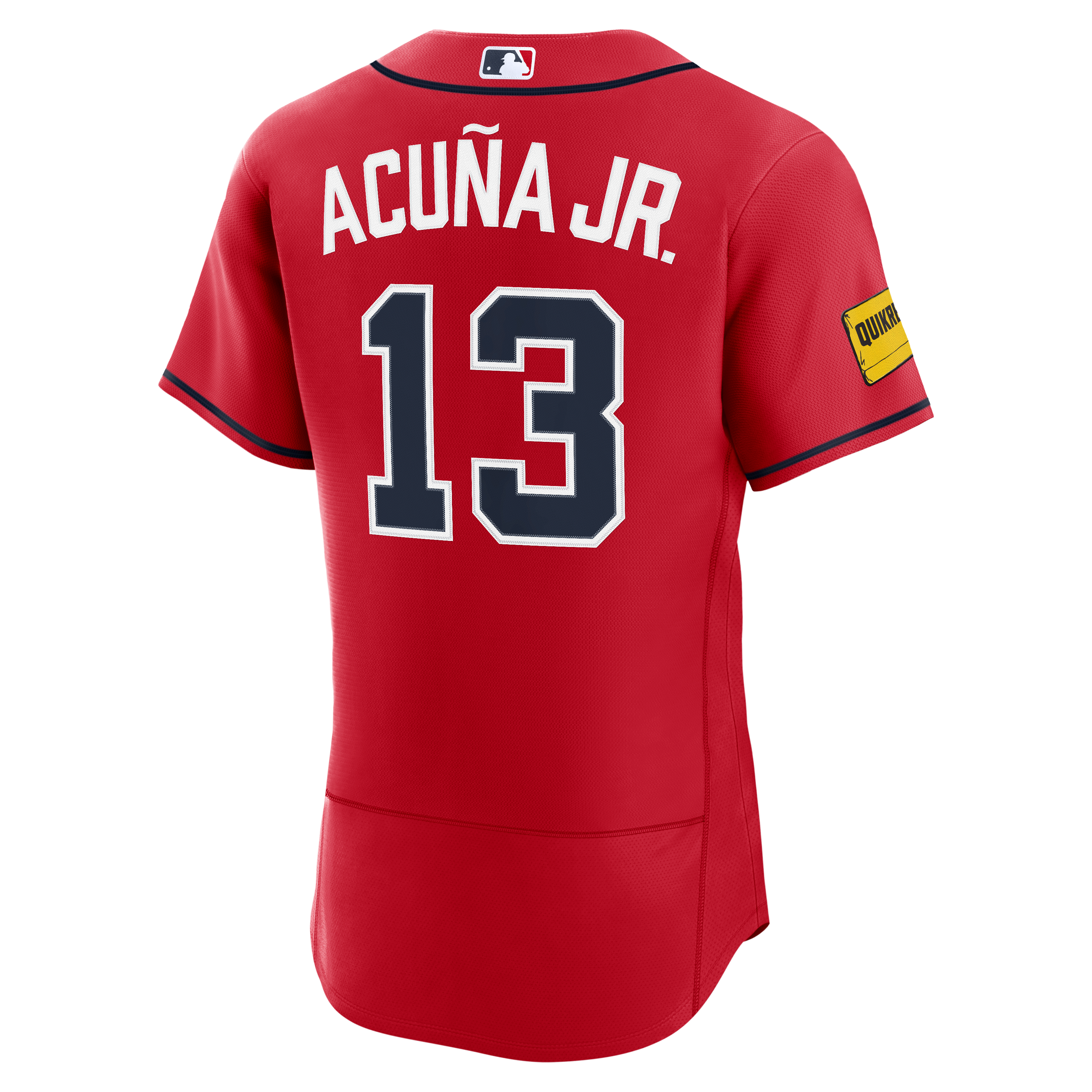 Ronald Acuña Jr. Atlanta Braves Alternate Sponsor Patch Jersey - Red - Image 4