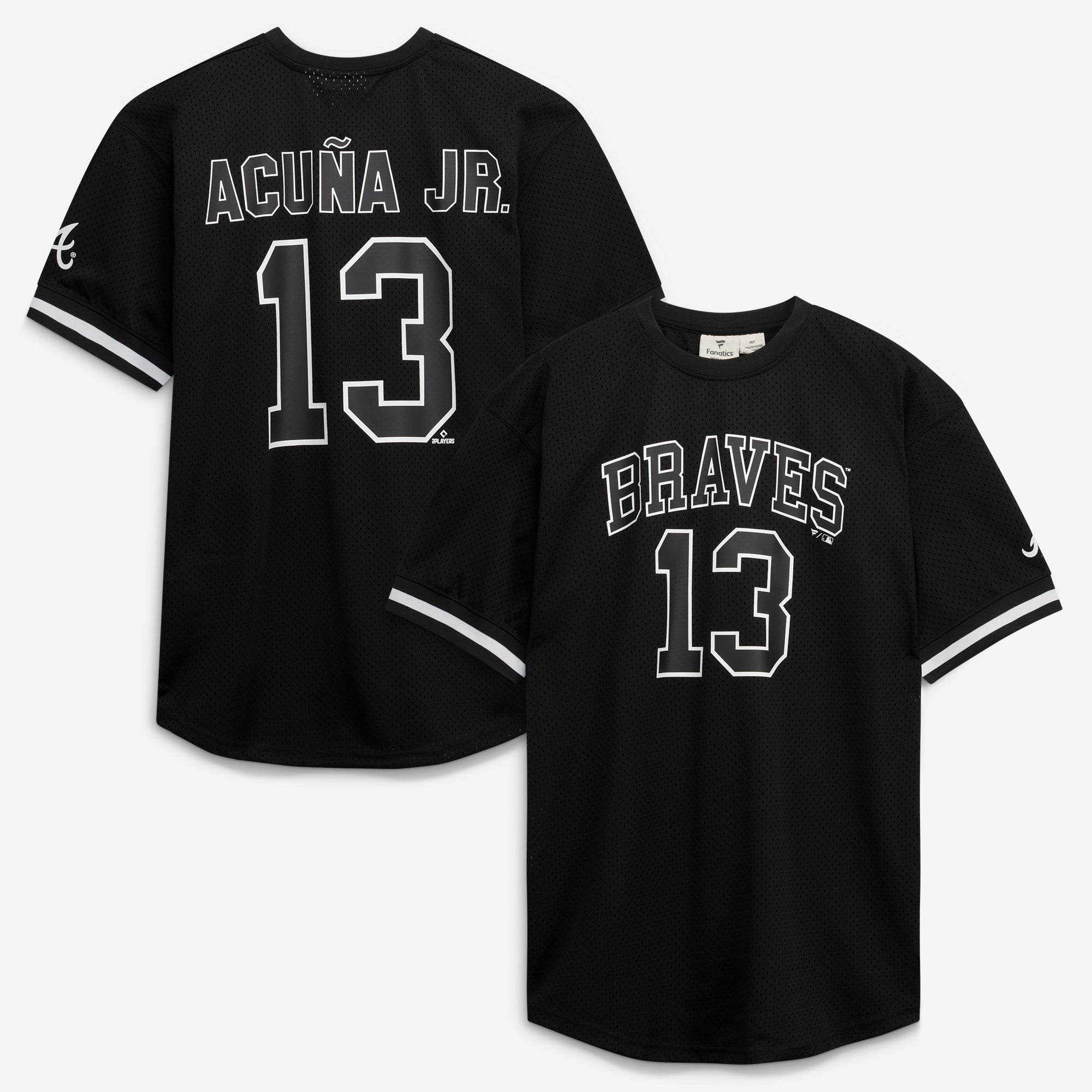 Ronald Acuña Jr. Atlanta Braves Big & Tall Heavyweight Mesh Jersey - Black/White - Image 2