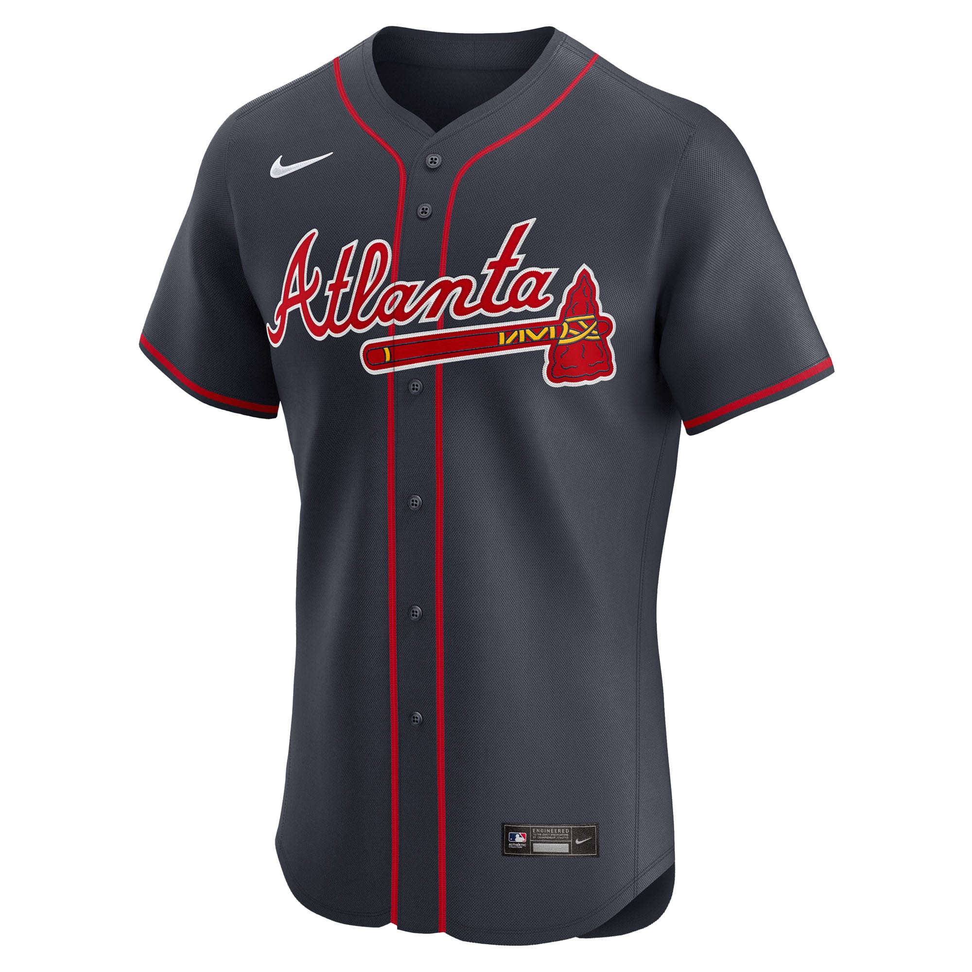 Ronald Acuña Jr. Atlanta Braves Home Elite Player Jersey - Navy - Image 3