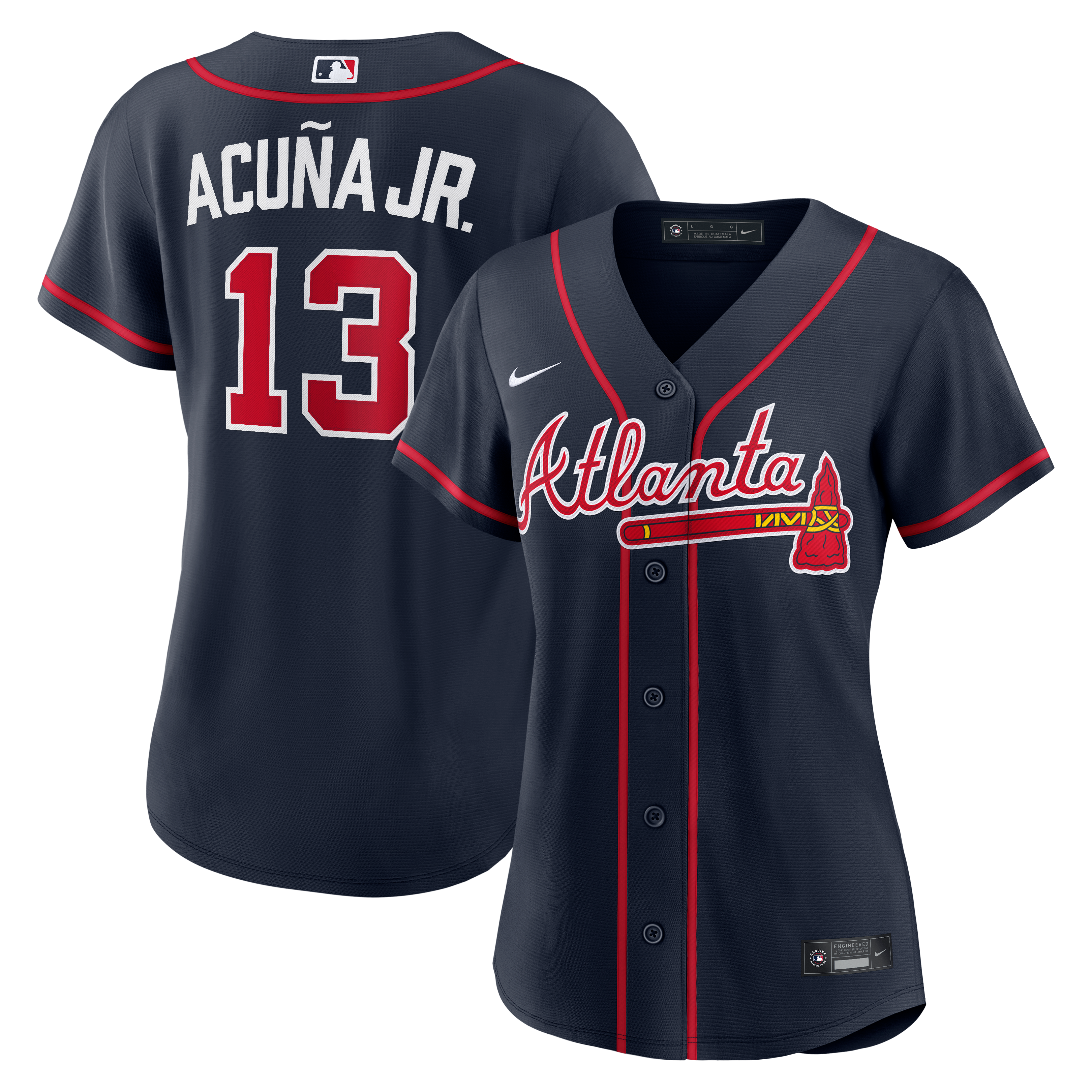 Ronald Acuña Jr. Atlanta Braves Women's Alternate Jersey - Navy
