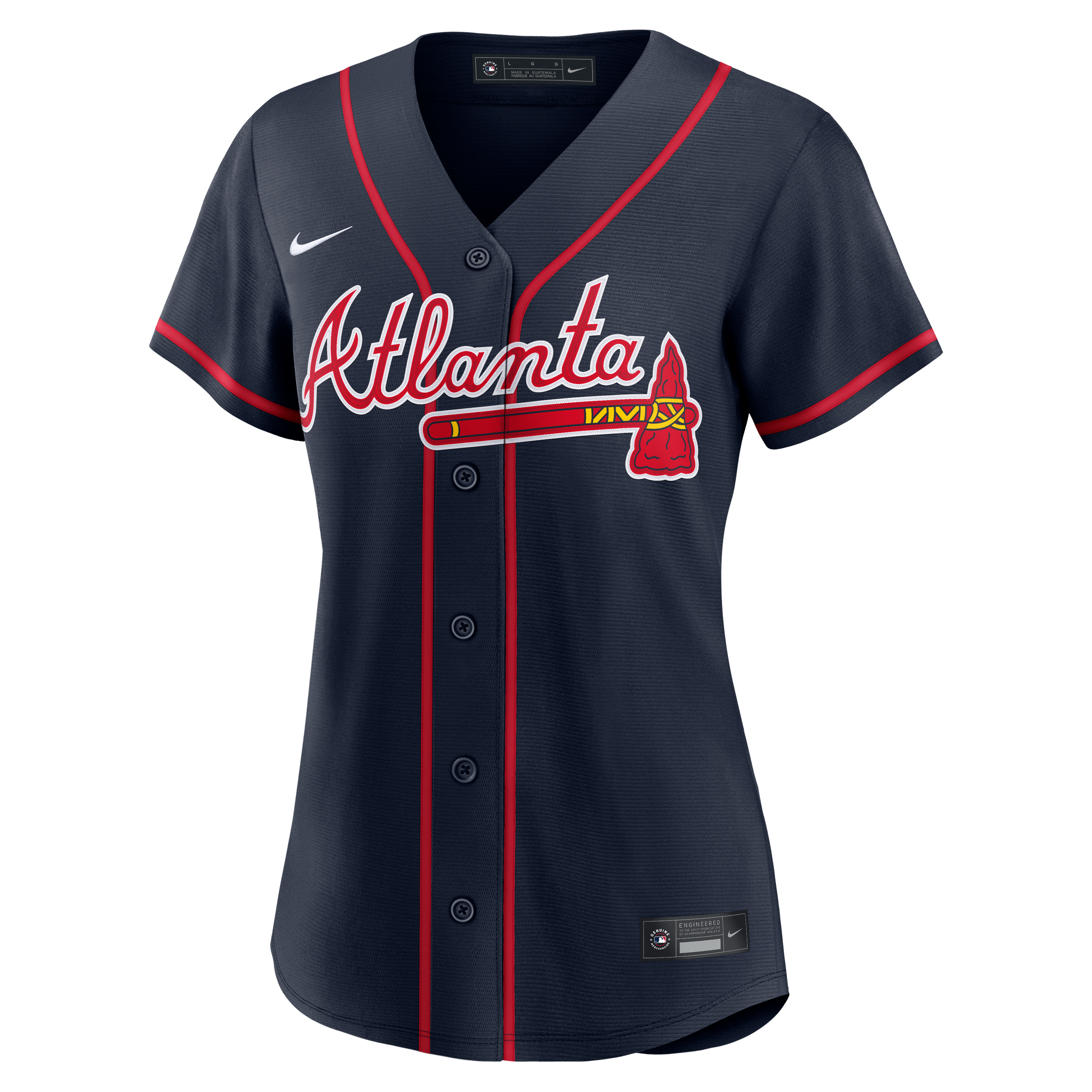 Ronald Acuña Jr. Atlanta Braves Women's Alternate Jersey - Navy - Image 3