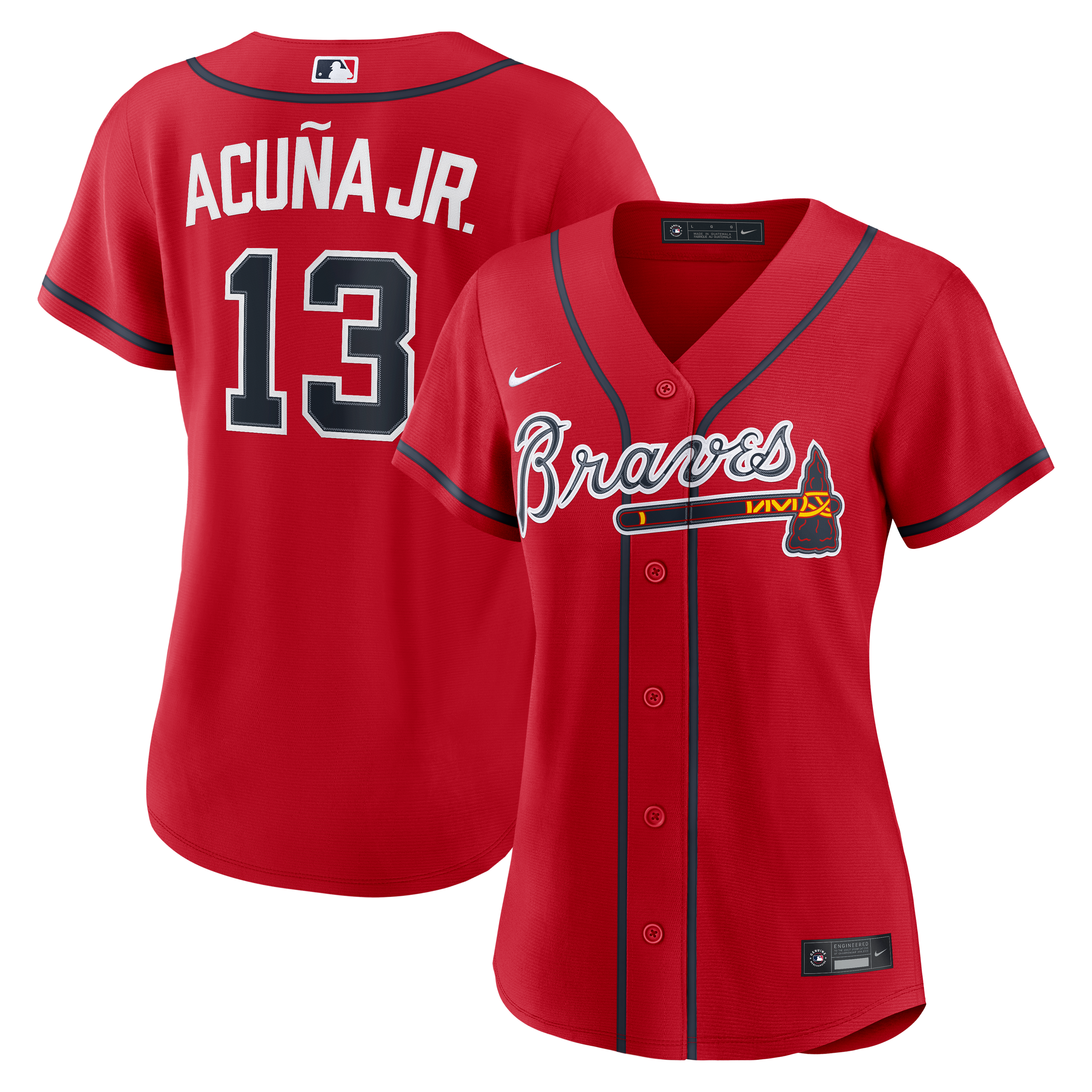 Ronald Acuña Jr. Atlanta Braves Women's Alternate Jersey - Red