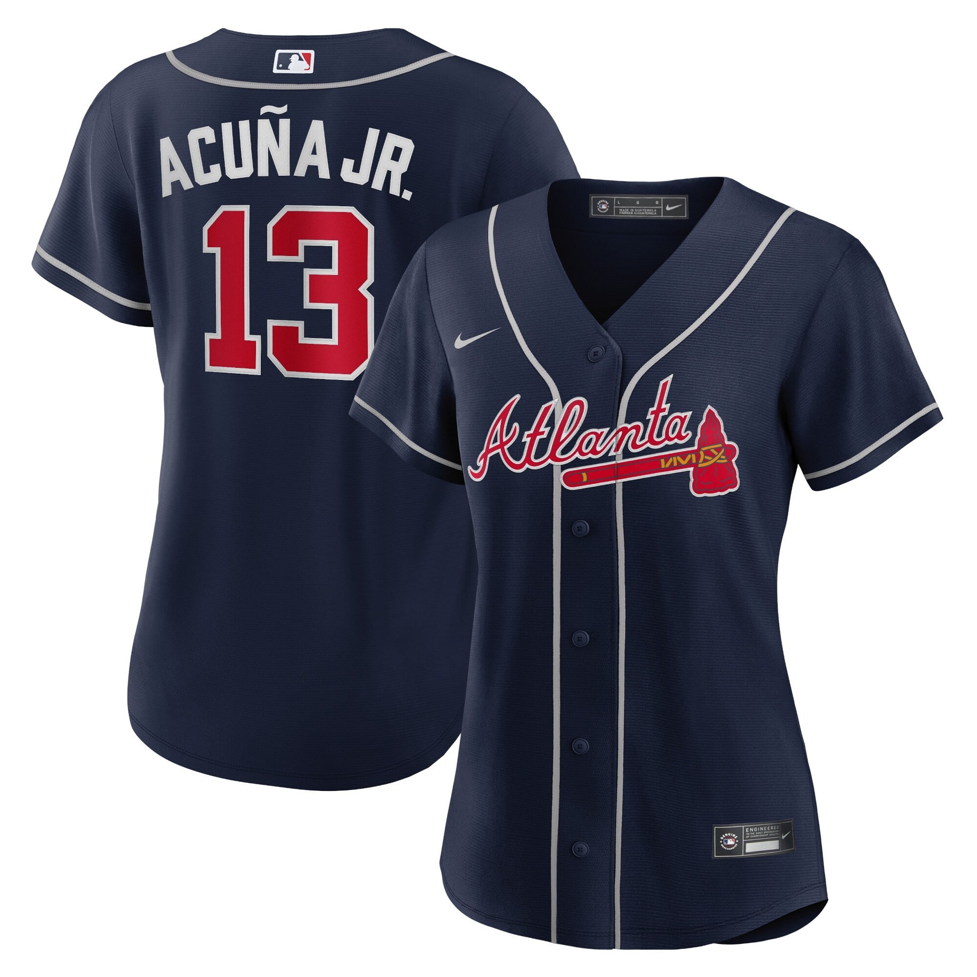 Ronald Acuña Jr. Atlanta Braves Women's Alternate Player Jersey - Navy - Image 2