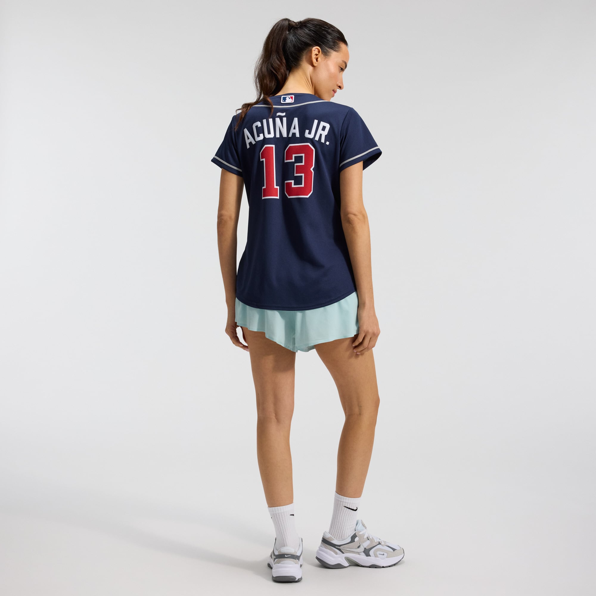 Ronald Acuña Jr. Atlanta Braves Women's Alternate Player Jersey - Navy - Image 6