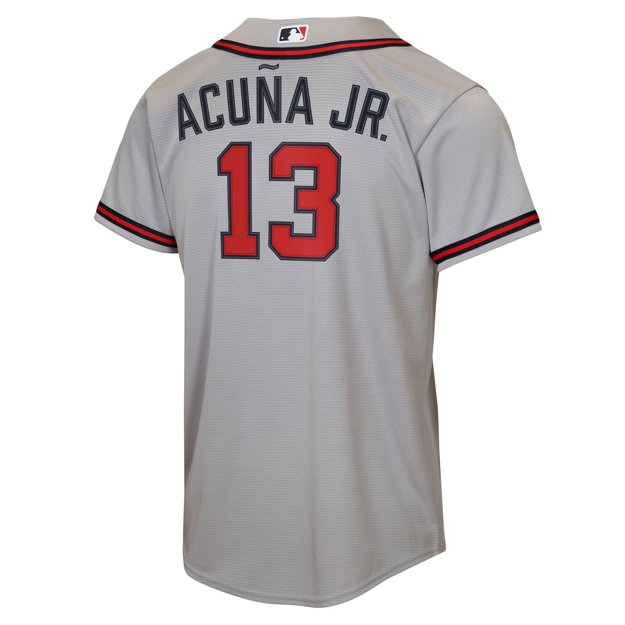 Ronald Acuña Jr. Atlanta Braves Youth Alternate Jersey - Gray - Image 4