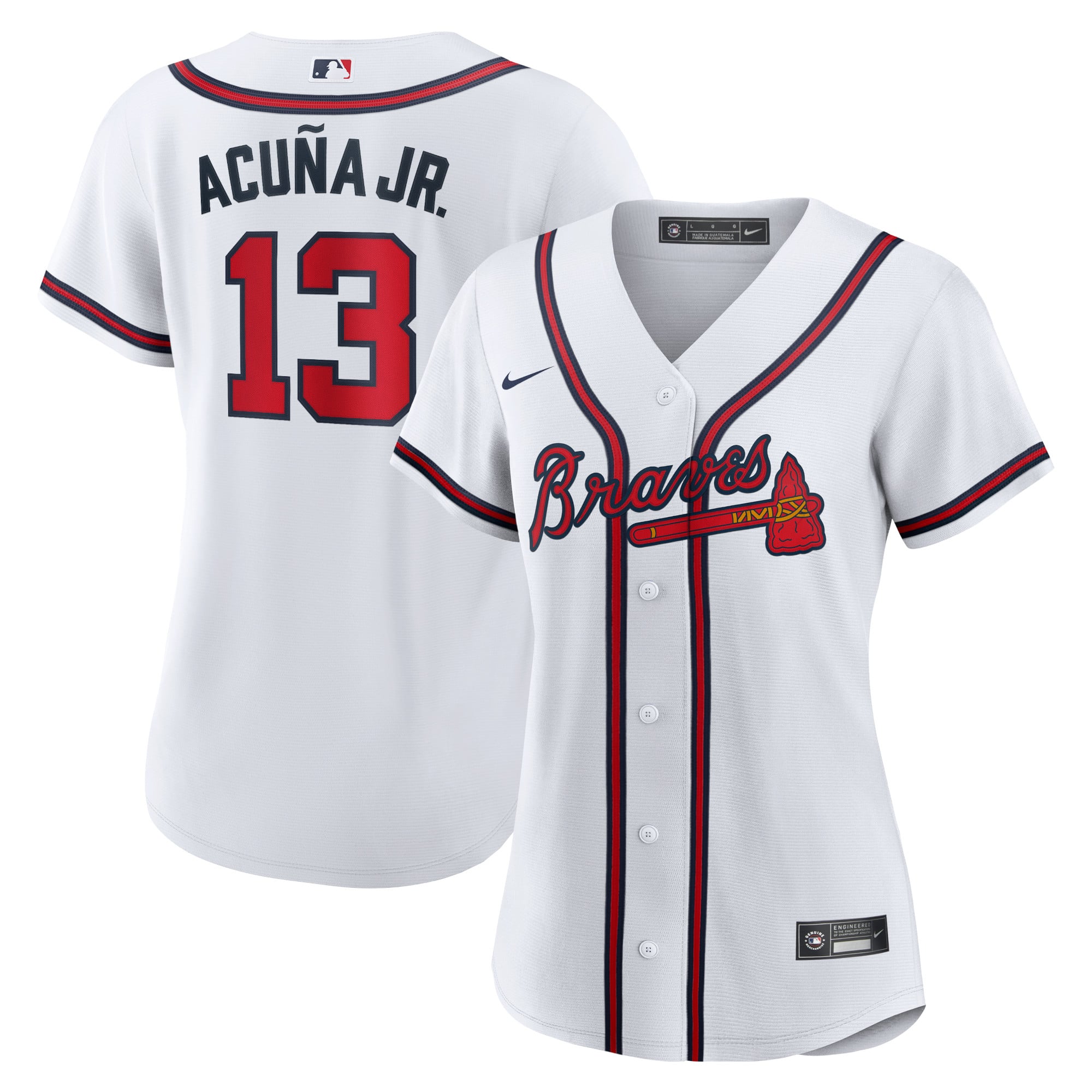 Ronald Acuna Jr. Atlanta Braves Women's Home Player Jersey - White