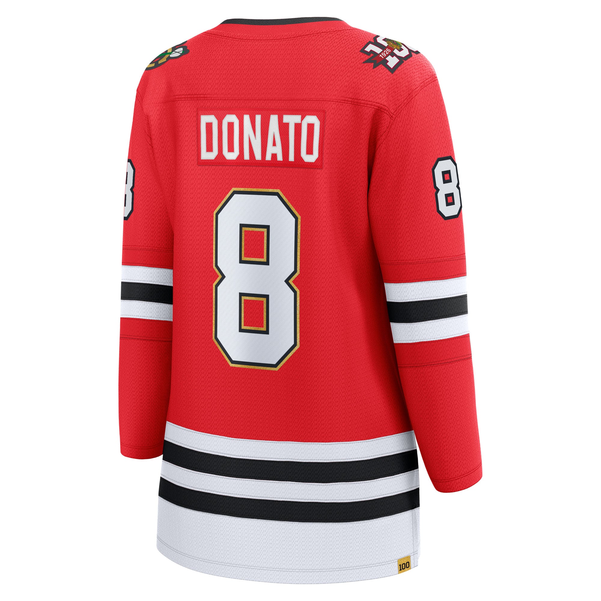 Ryan Donato Chicago Blackhawks Women's Centennial Breakaway Player Jersey - Red - Image 4