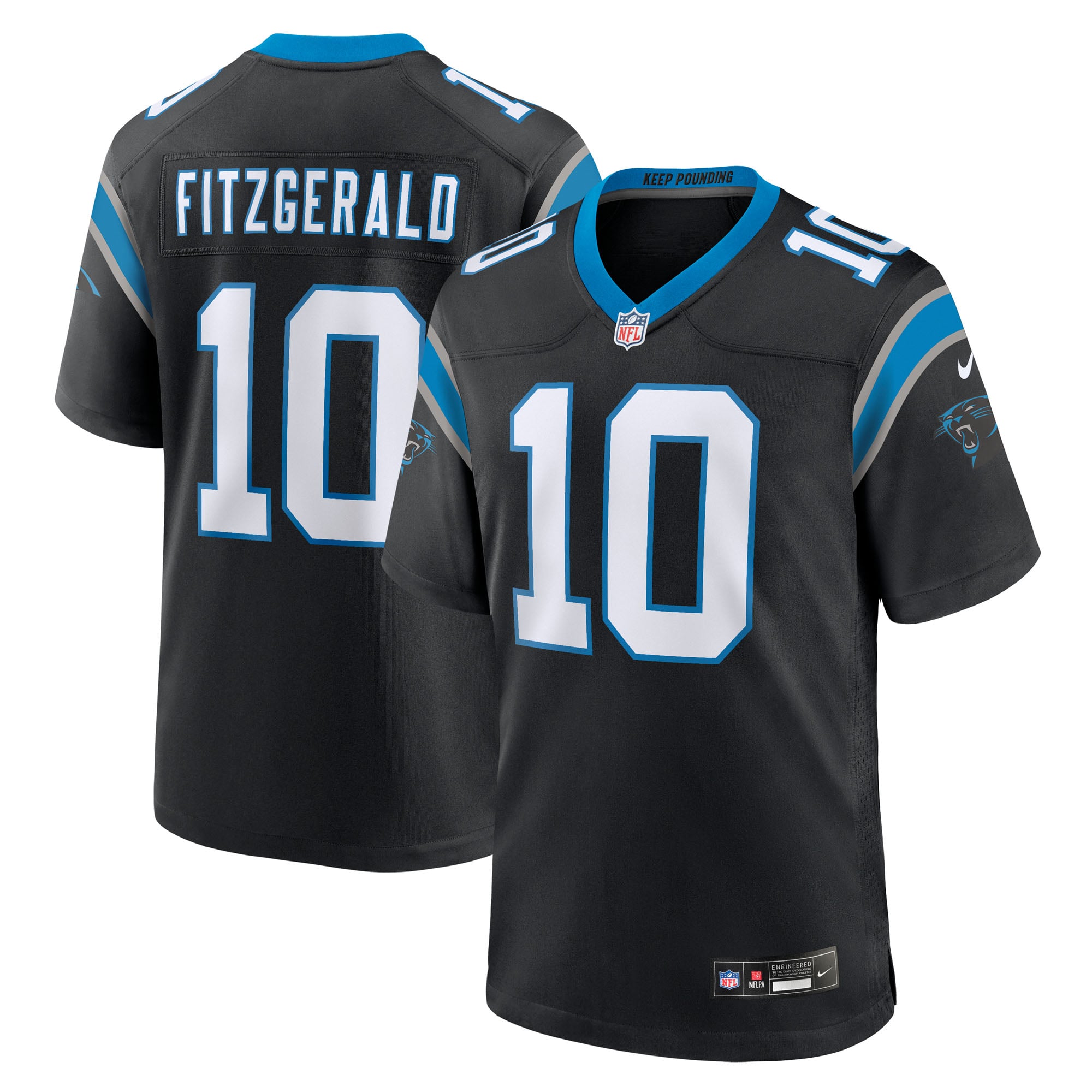 Ryan Fitzgerald Carolina Panthers Team Game Jersey - Black - Image 2