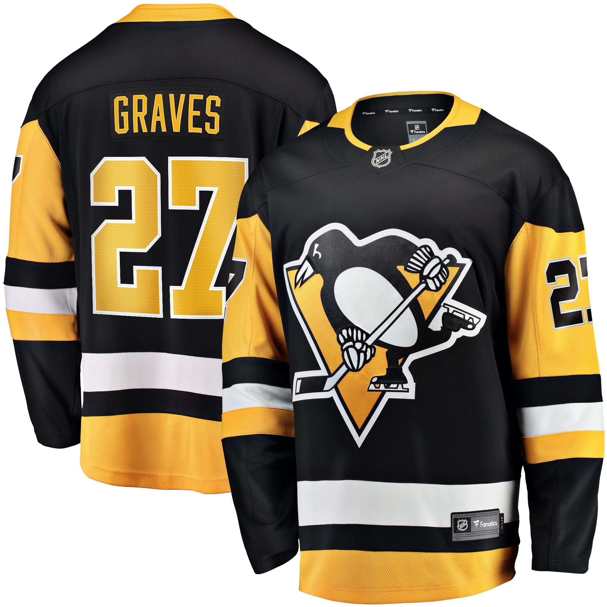 Ryan Graves Pittsburgh Penguins Home Breakaway Jersey - Black - Image 2