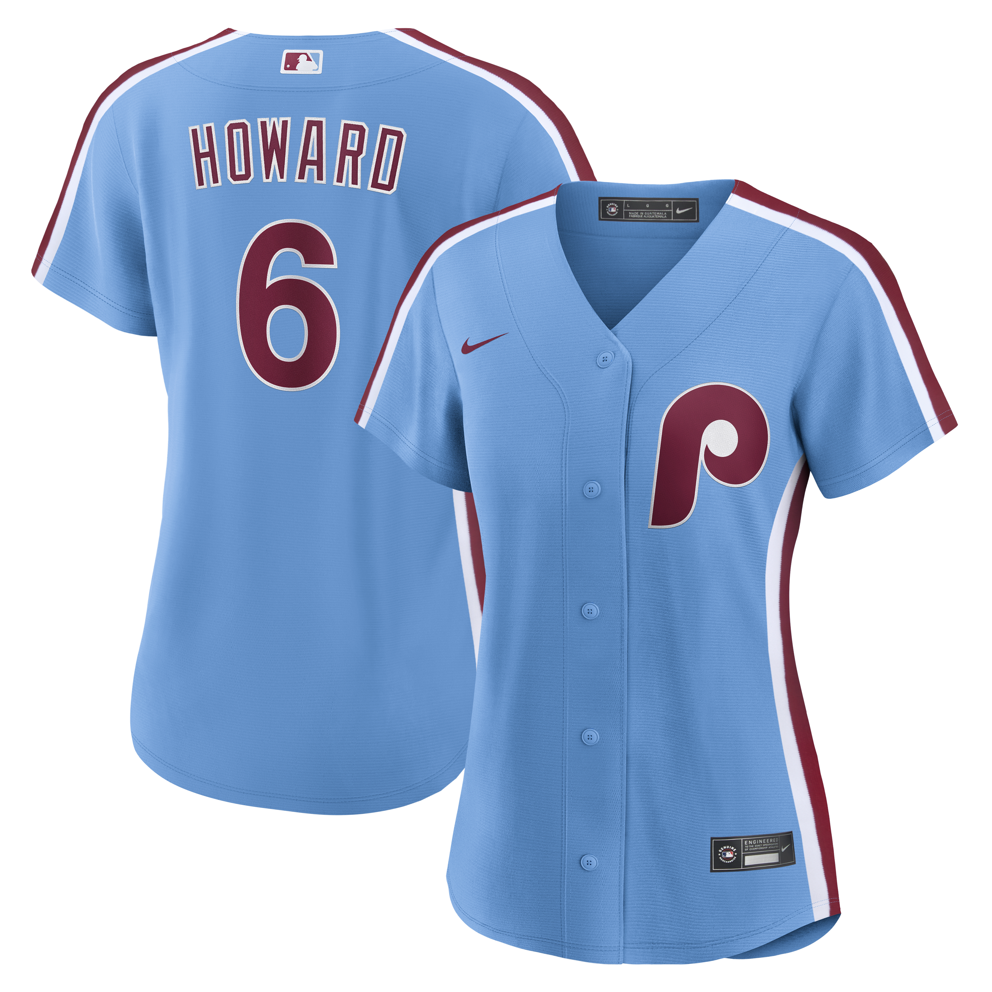 Ryan Howard Philadelphia Phillies Women's Jersey - Light Blue - Image 2