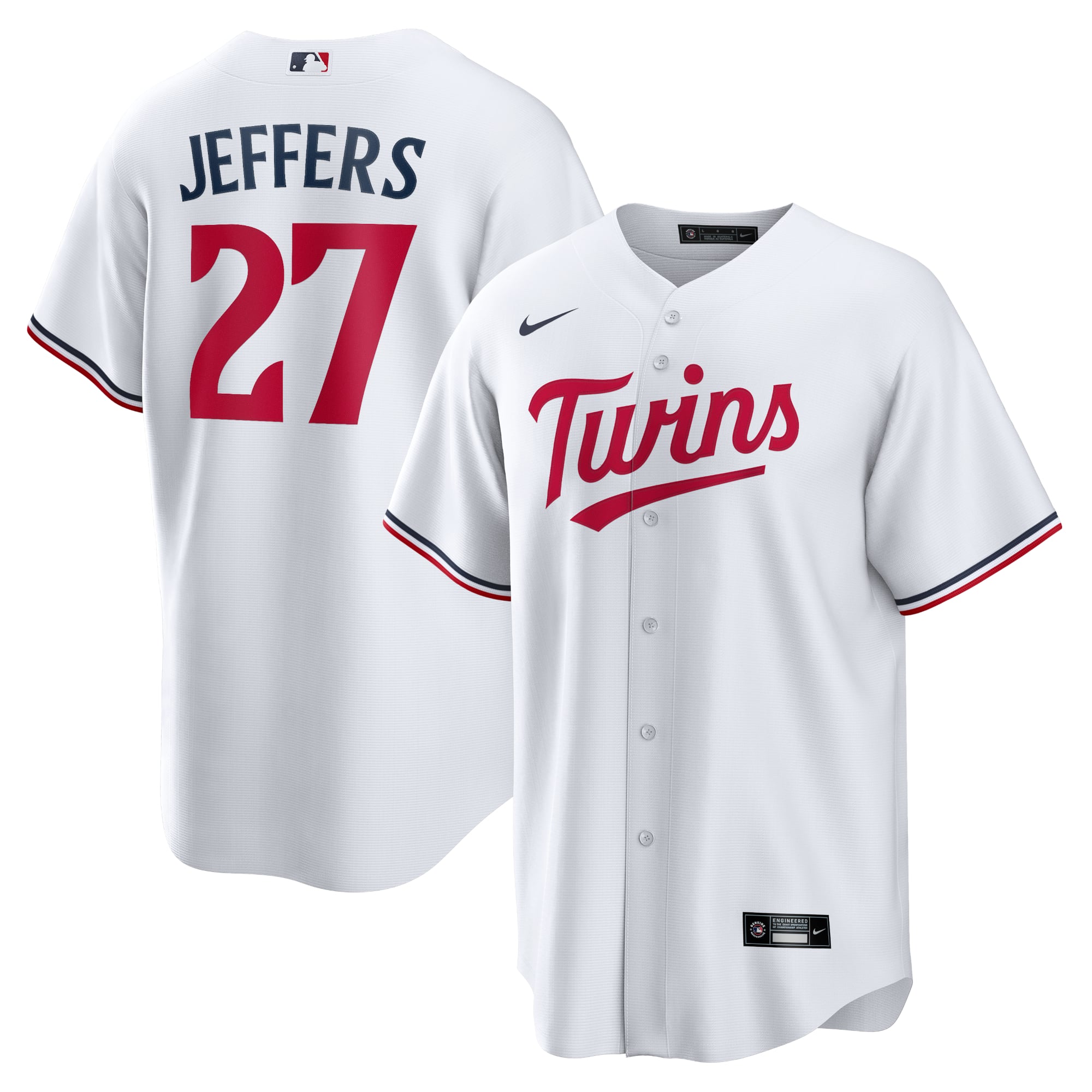 Ryan Jeffers Minnesota Twins Home Player Jersey - White - Image 2