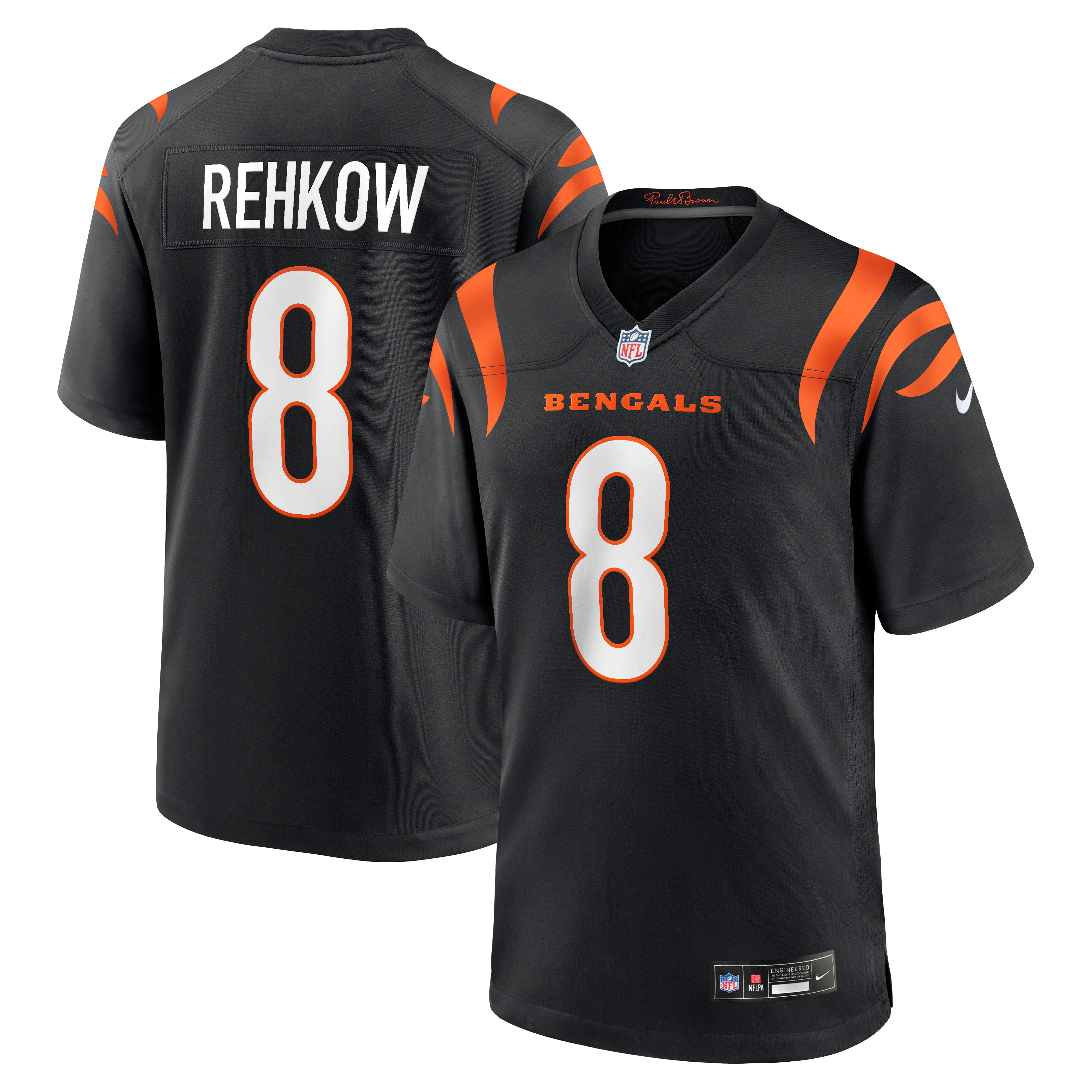 Ryan Rehkow Cincinnati Bengals Game Jersey - Black