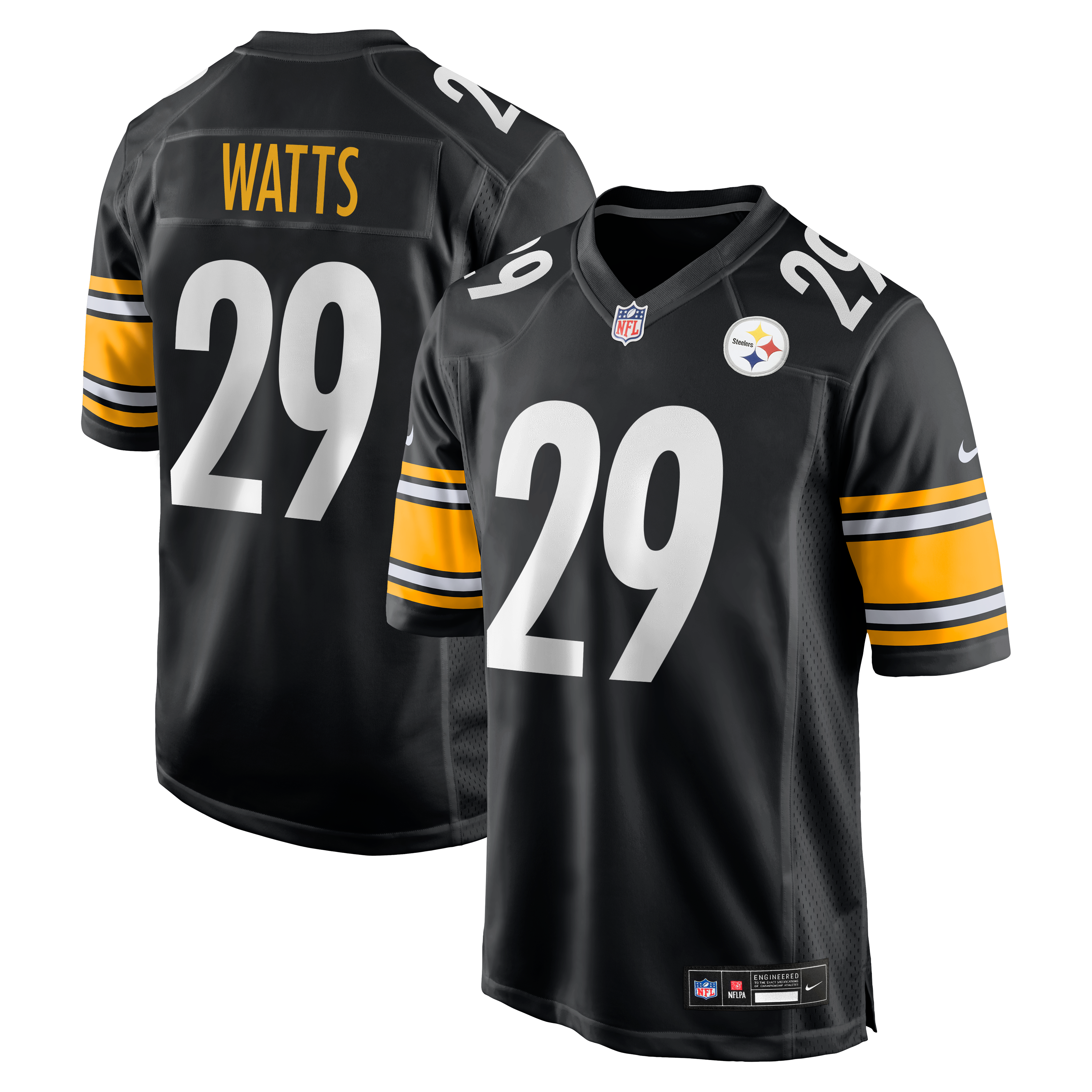 Ryan Watts Pittsburgh Steelers Game Jersey - Black