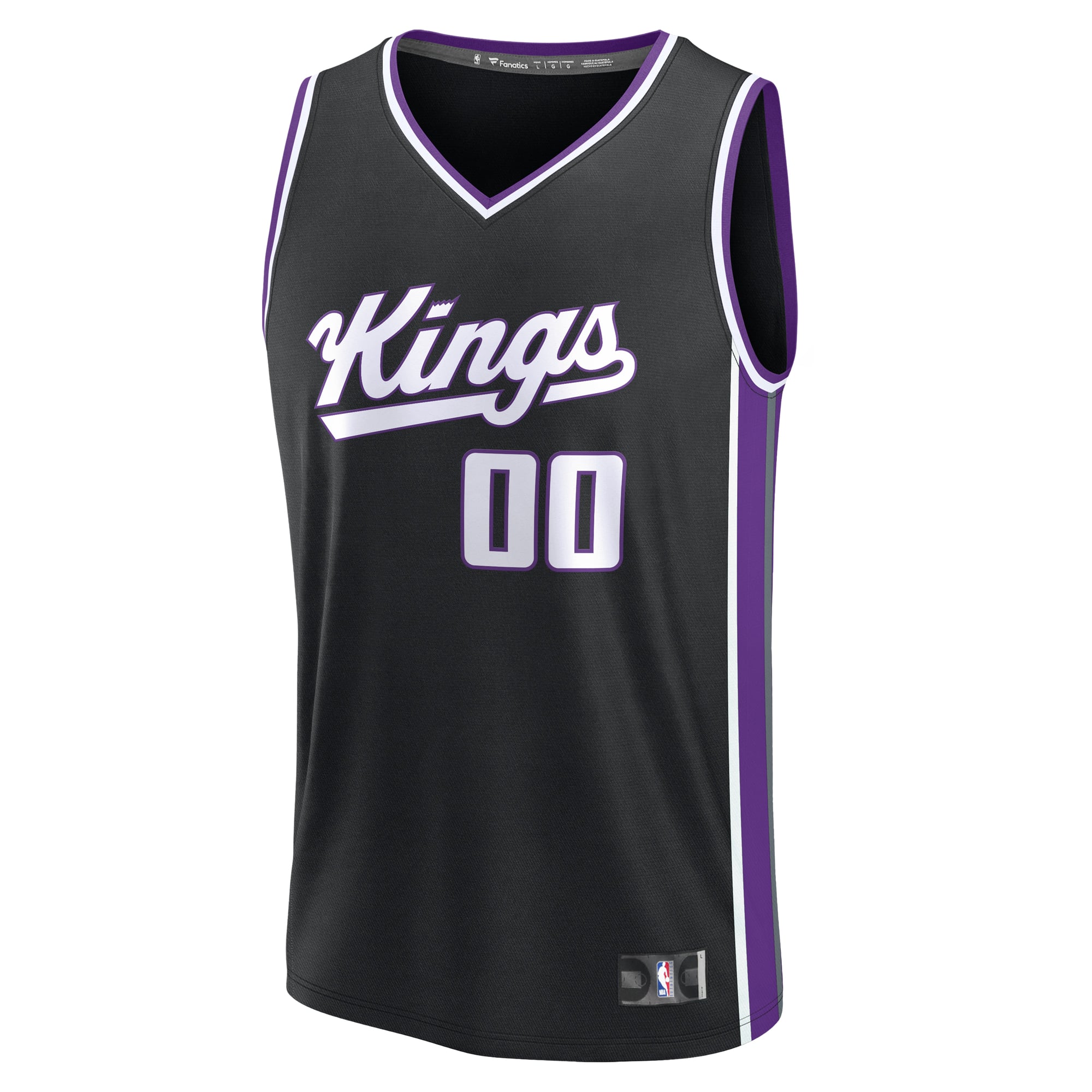 Sacramento Kings Youth Fast Break Custom Jersey - Purple - Statement Edition - Black - Image 3