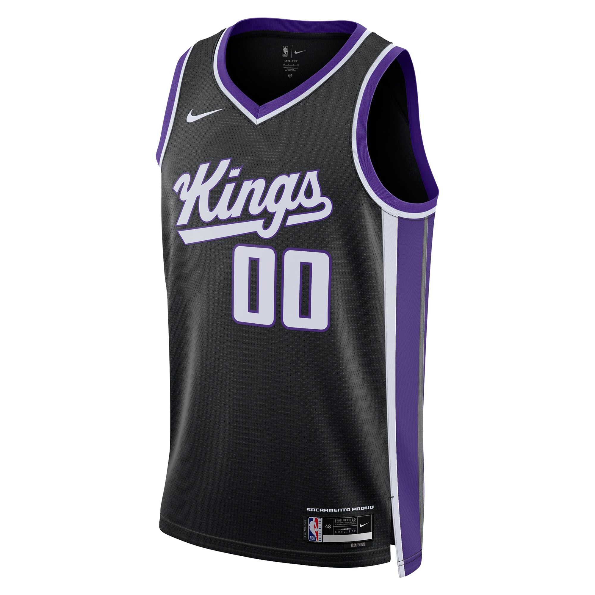 Sacramento Kings Unisex Swingman Custom Jersey - Association Edition - Black - Image 3