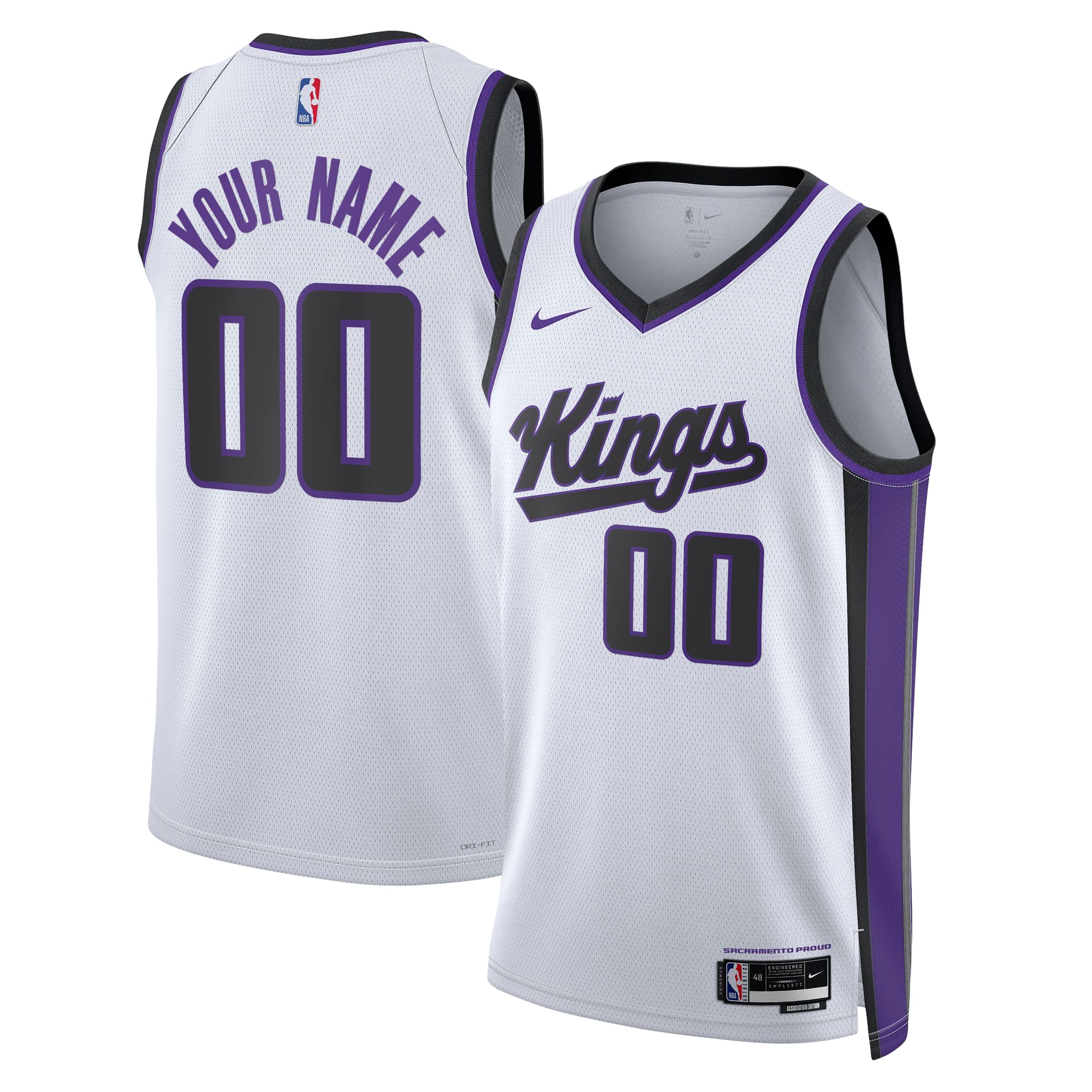 Sacramento Kings Unisex Swingman Custom Jersey - Association Edition - White - Image 2