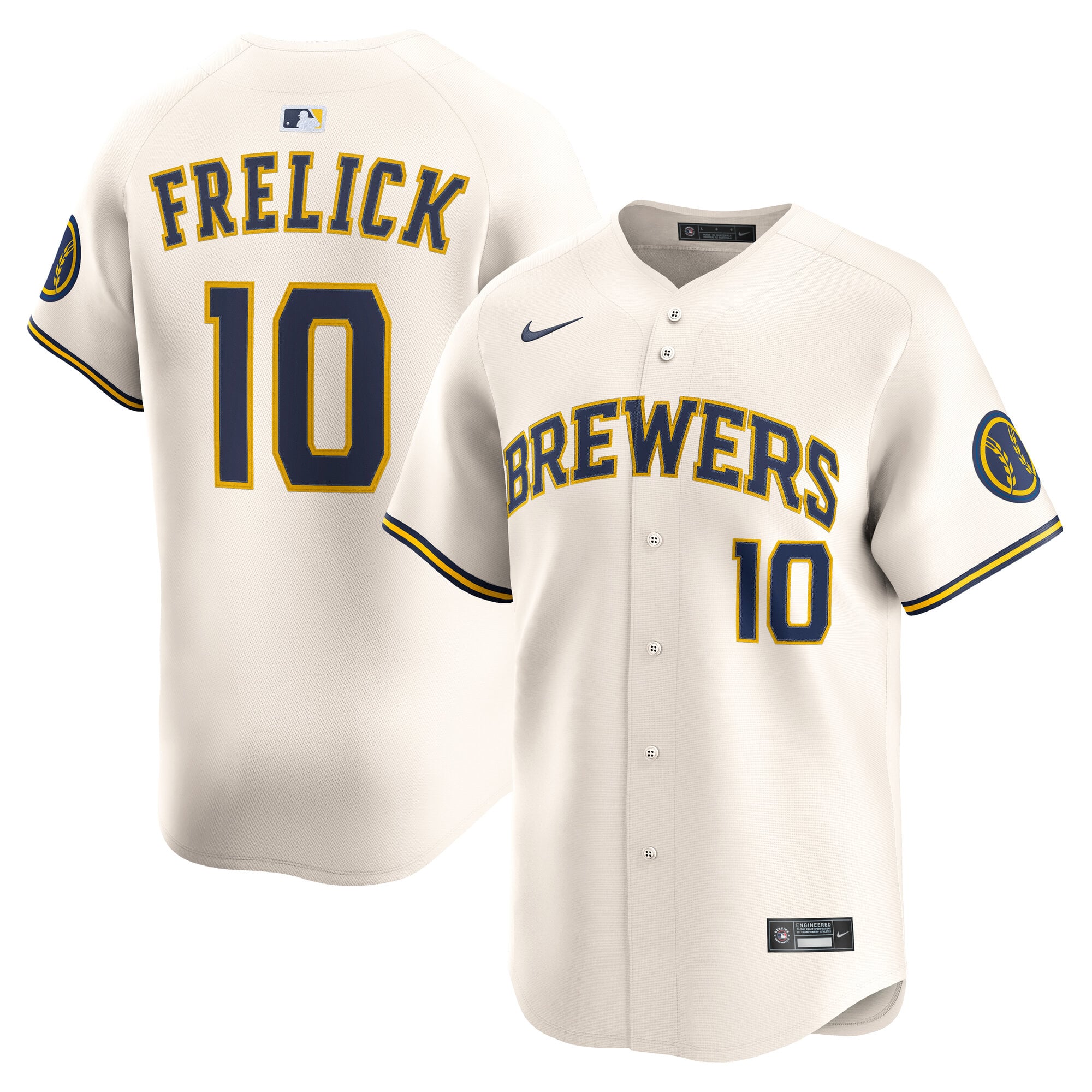 Sal Frelick Milwaukee Brewers Home Limited Player Jersey - Cream - Image 2