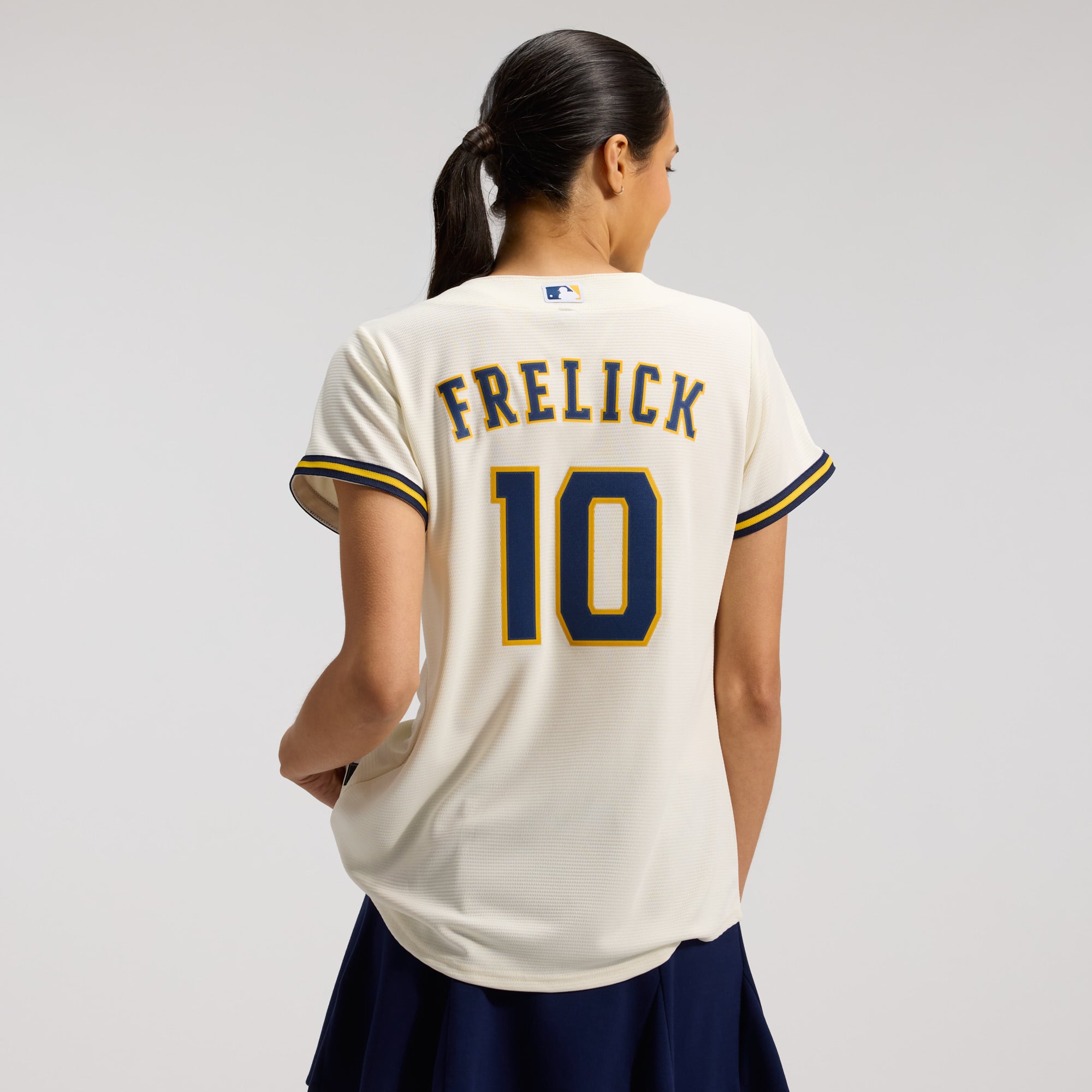 Sal Frelick Milwaukee Brewers Women's Home Jersey - Cream - Image 4