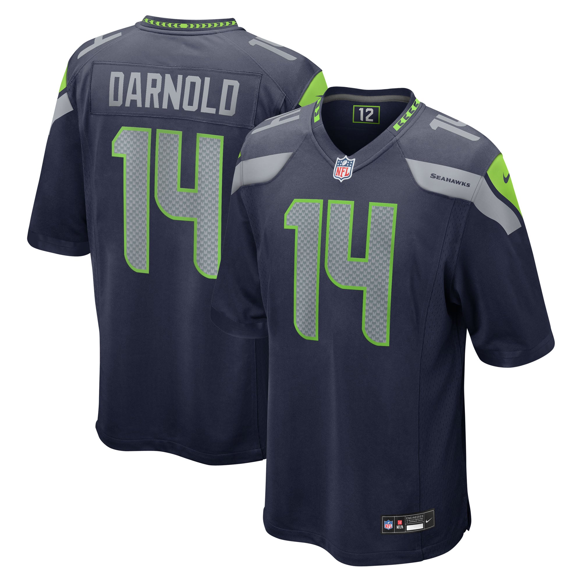 Sam Darnold Seattle Seahawks Youth Team Game Jersey - College Navy - Image 2