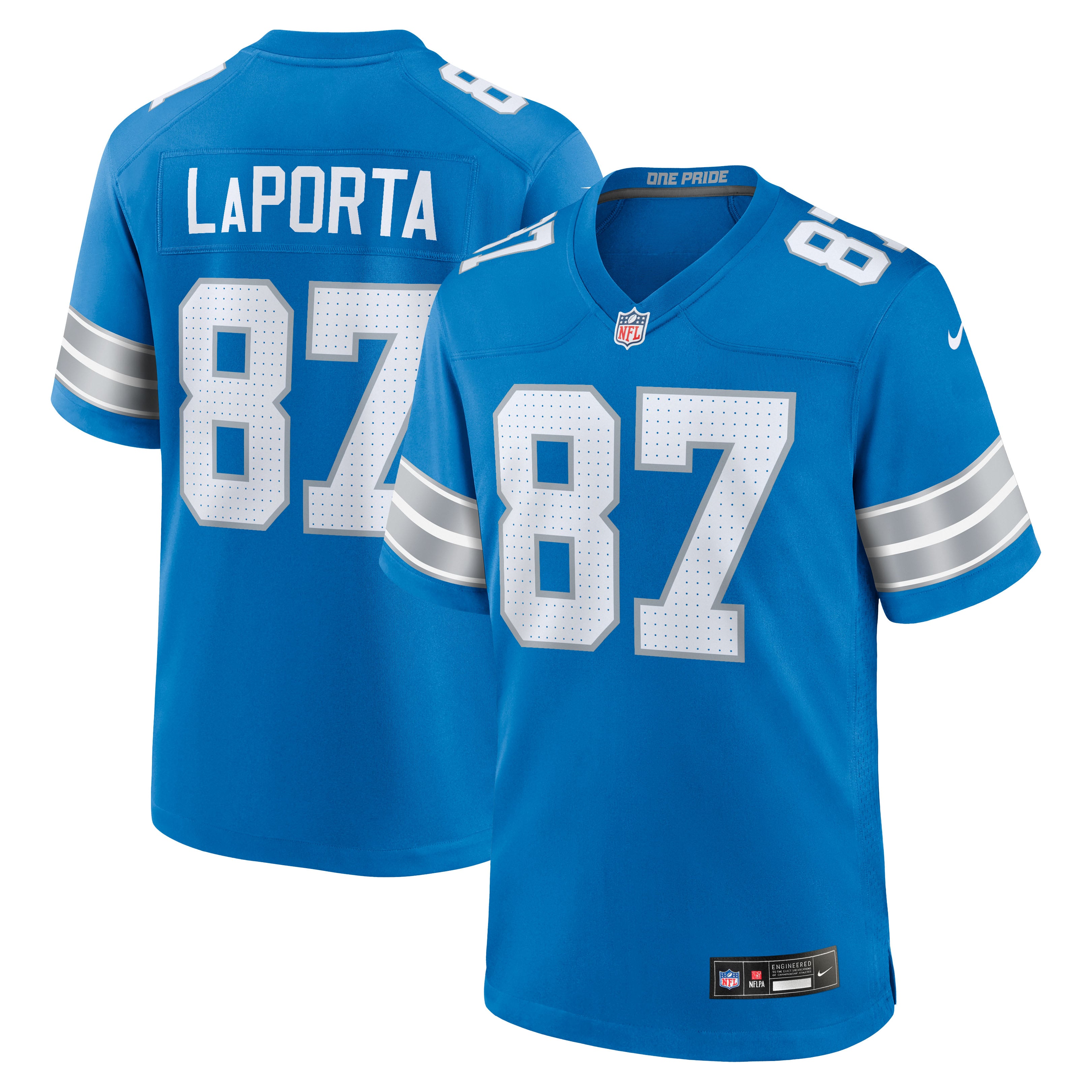 Sam LaPorta Detroit Lions 2nd Alternate Game Jersey - Blue - Image 2