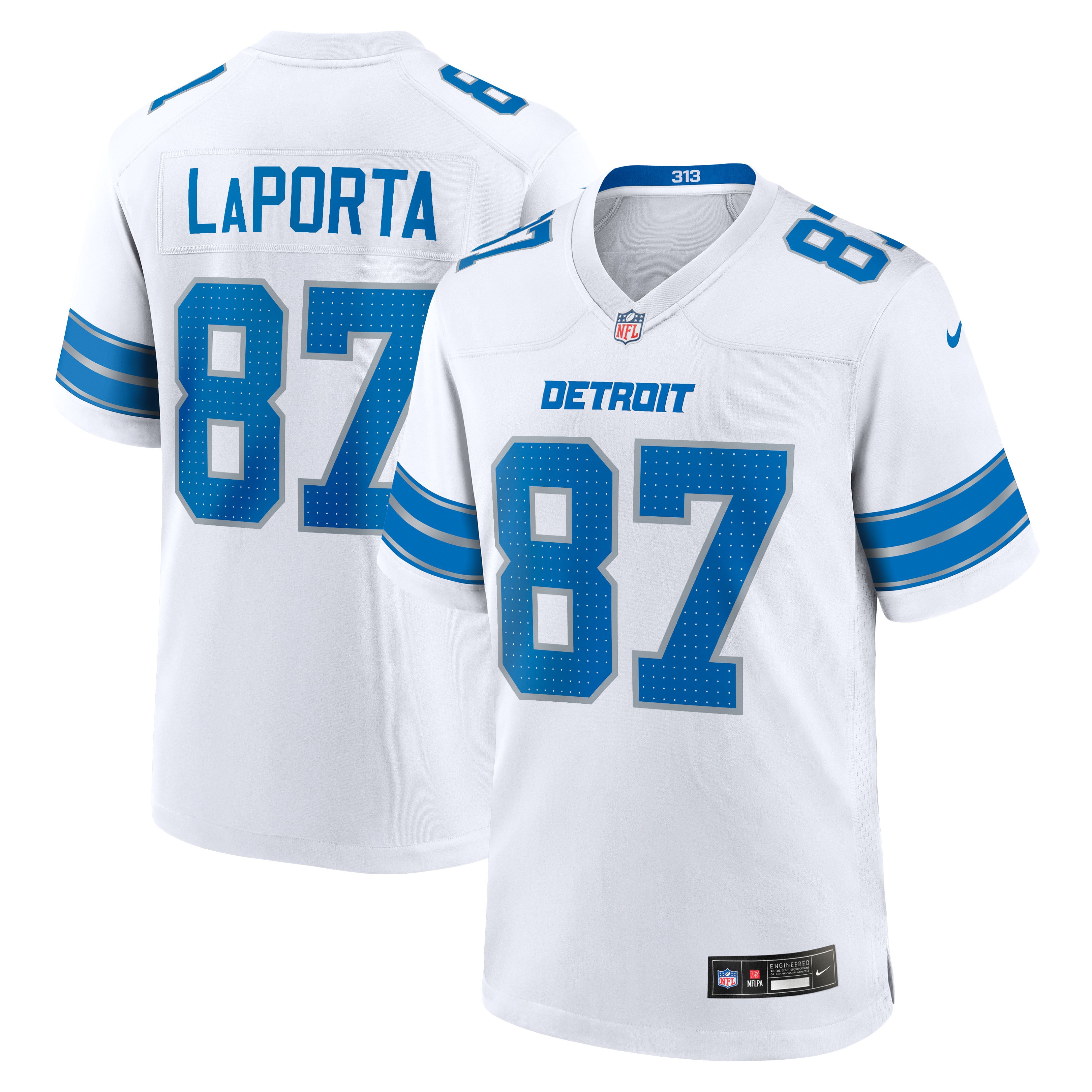 Sam LaPorta Detroit Lions 2nd Alternate Game Jersey - White - Image 2
